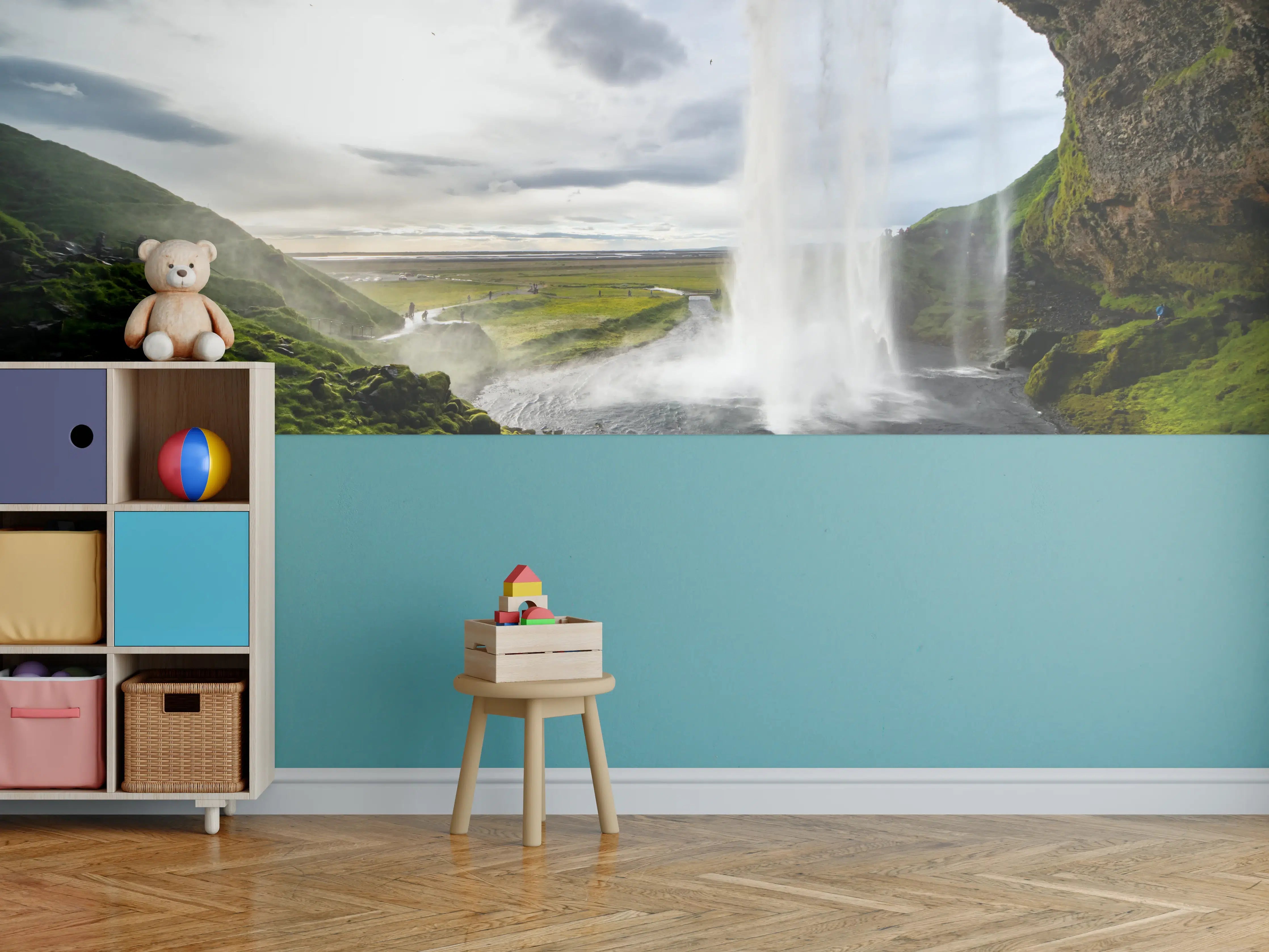Kinderzimmer Wandgestaltung - Seljalandsfoss Wasserfall