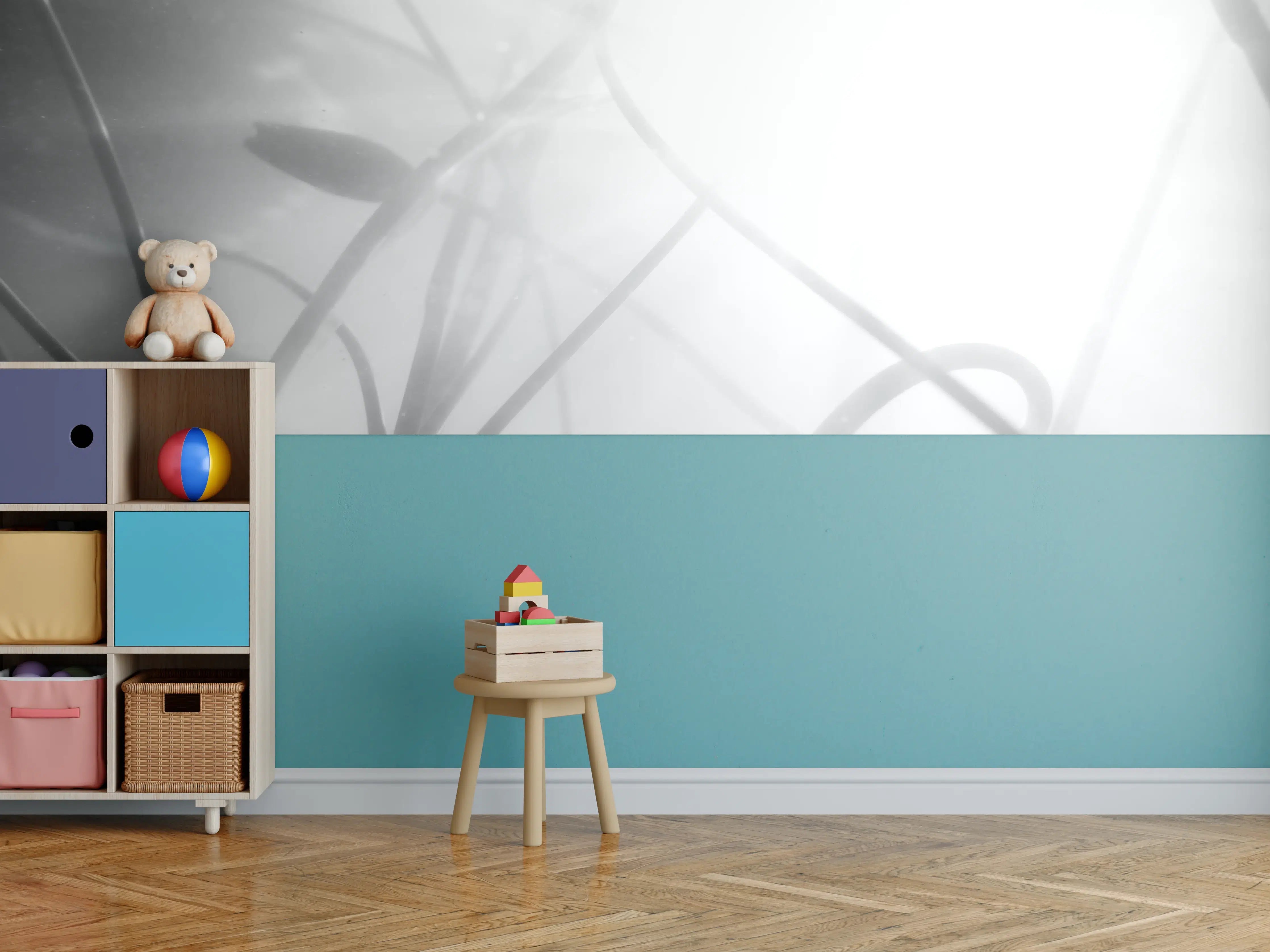 Kinderzimmer Wandgestaltung - Serenes Nebel-Lilien Kunstwerk