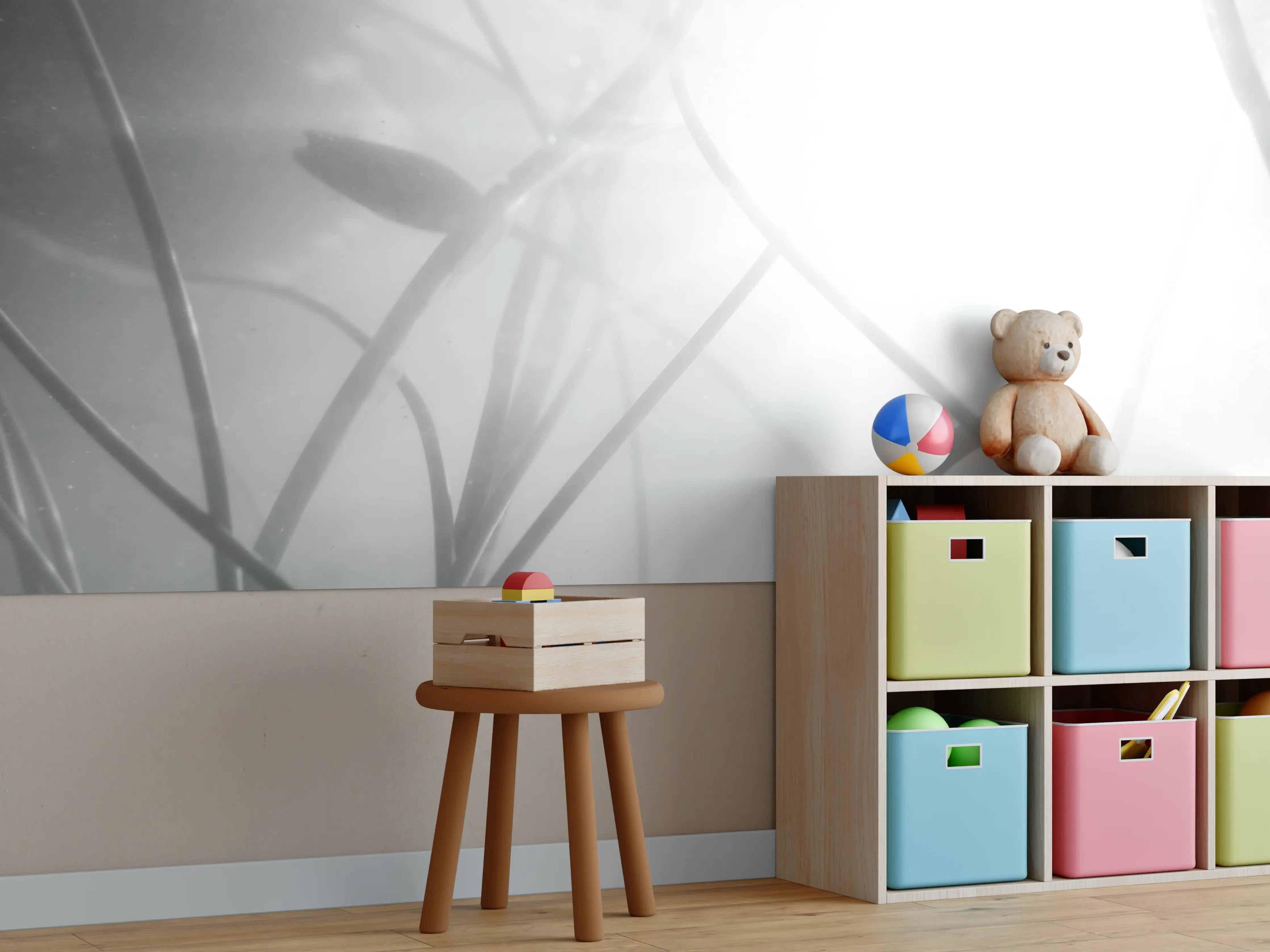 Kinderzimmer Wandgestaltung - Serenes Nebel-Lilien Kunstwerk