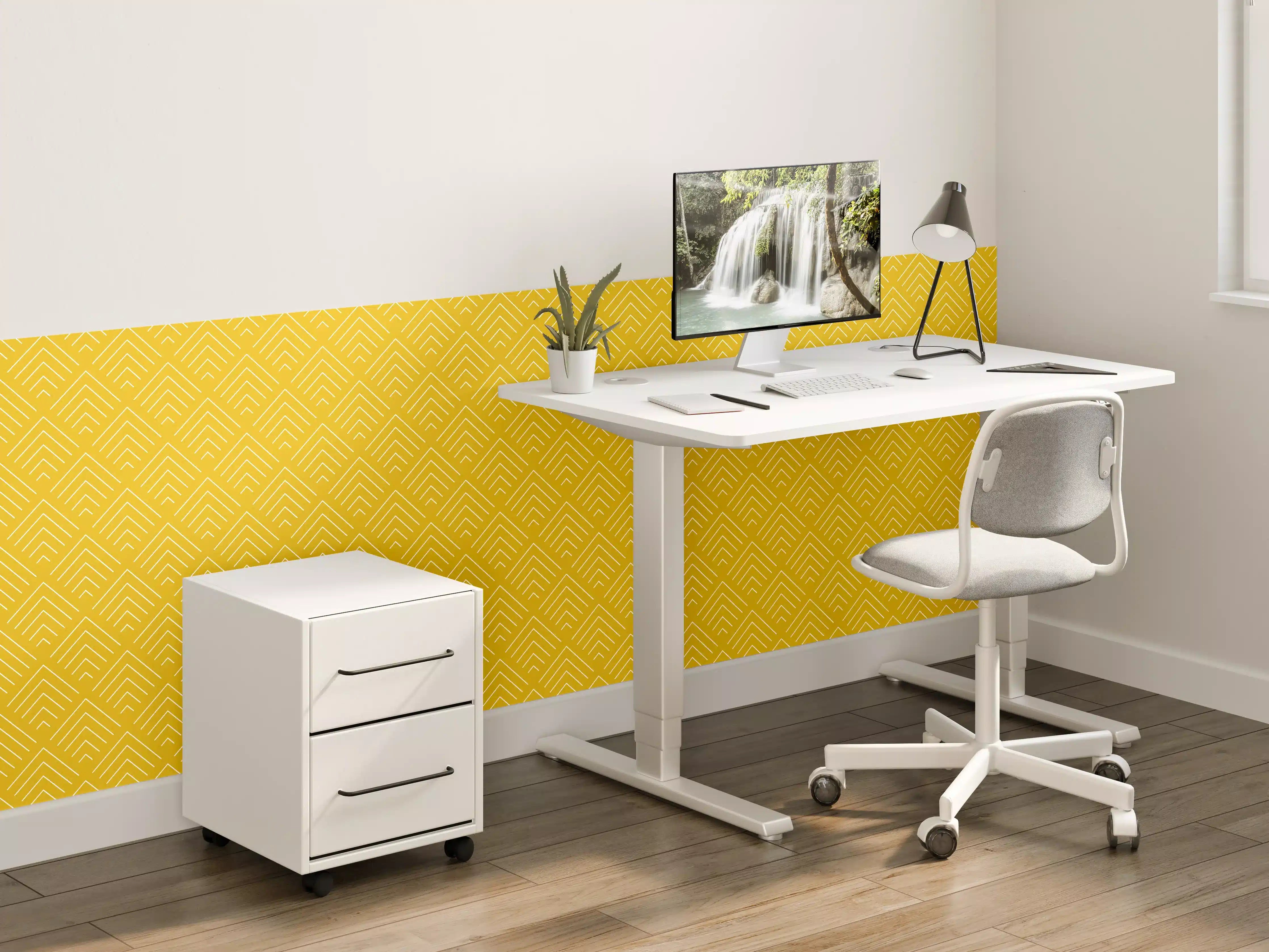 Kinderzimmer Wandgestaltung - Silberne geometrische Muster