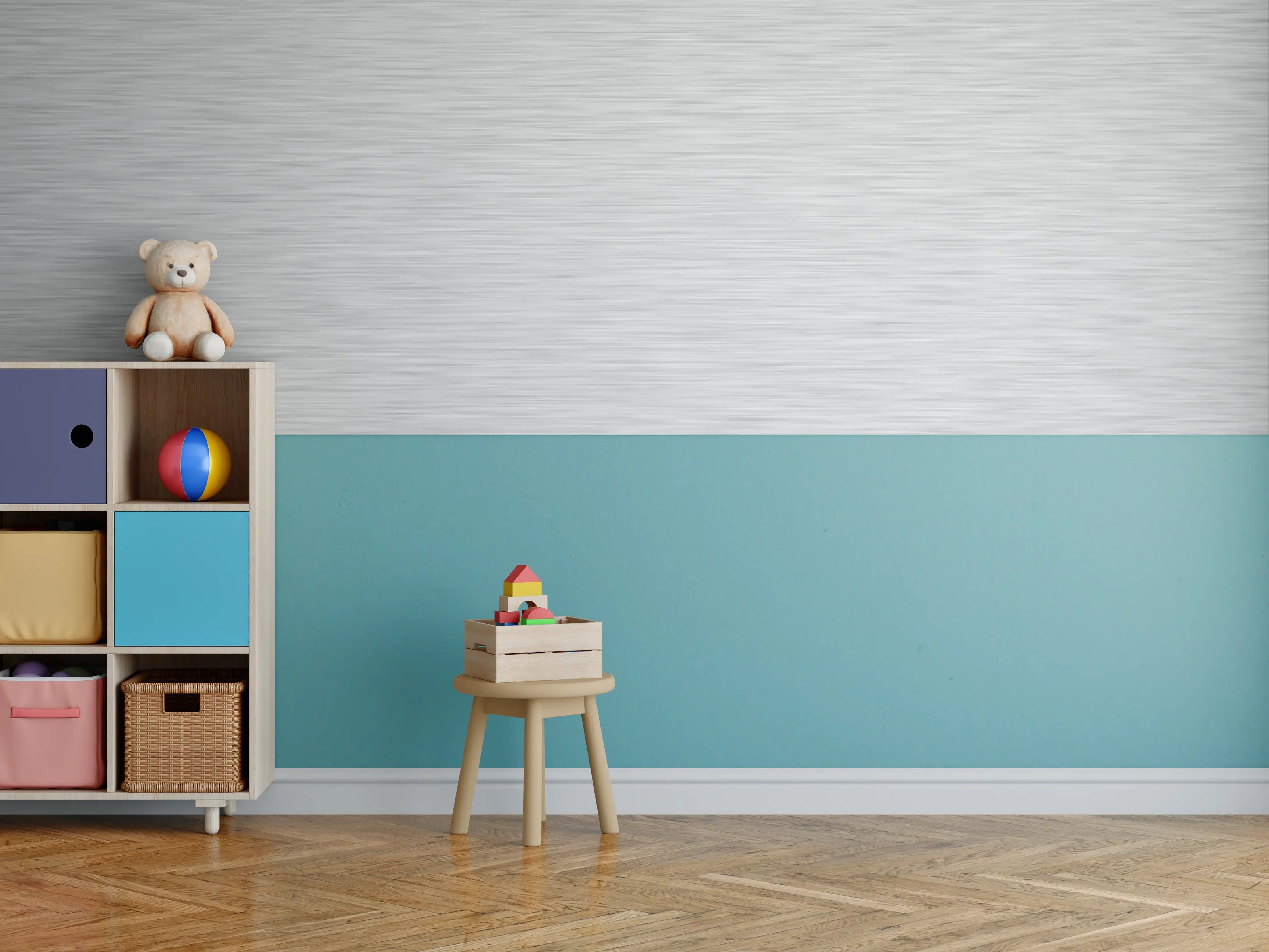 Kinderzimmer Wandgestaltung - Silver - ALU Prime - Metall Gebürstet