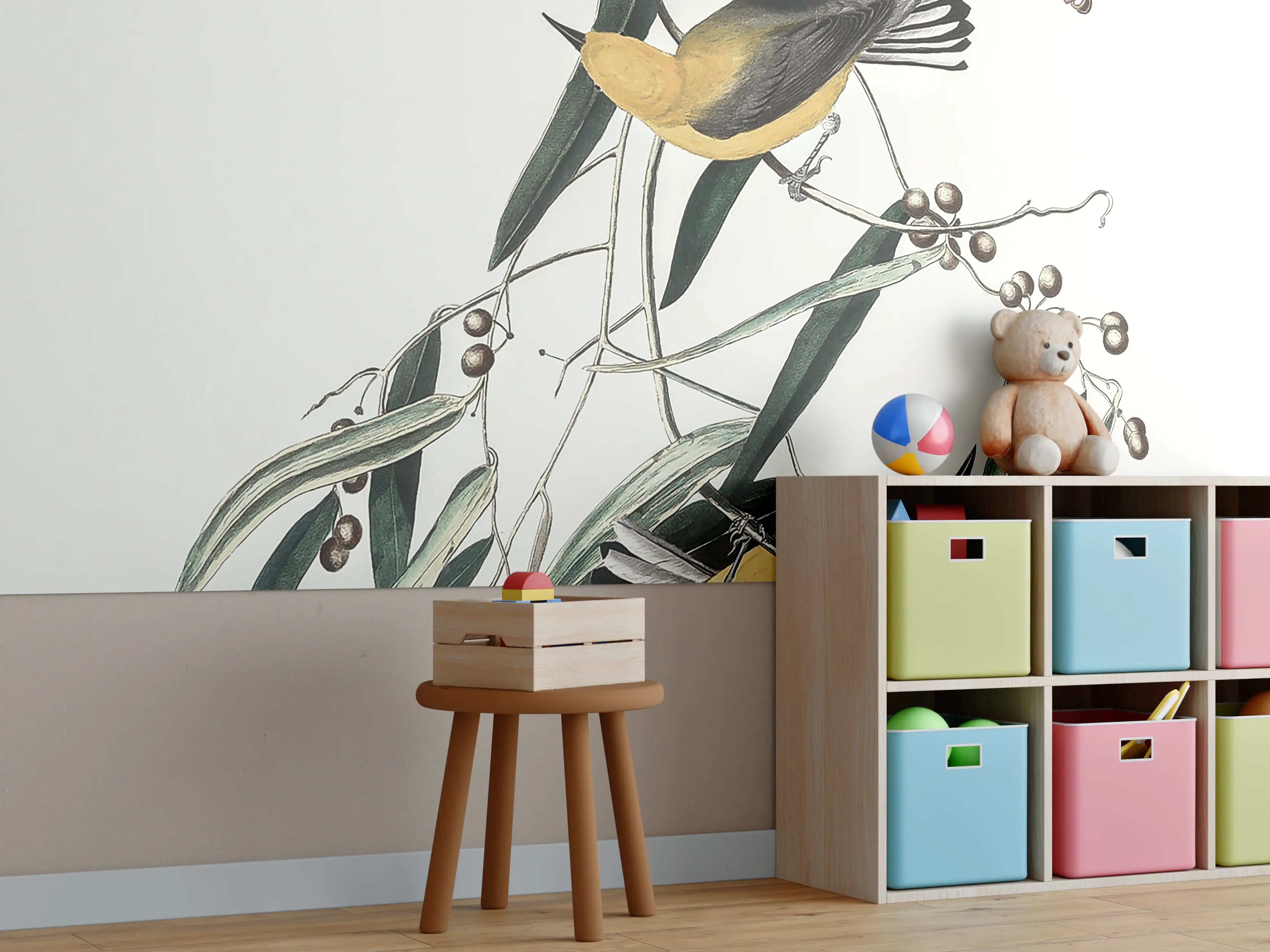 Kinderzimmer Wandgestaltung - Singvogel Portrait - John James Audubon