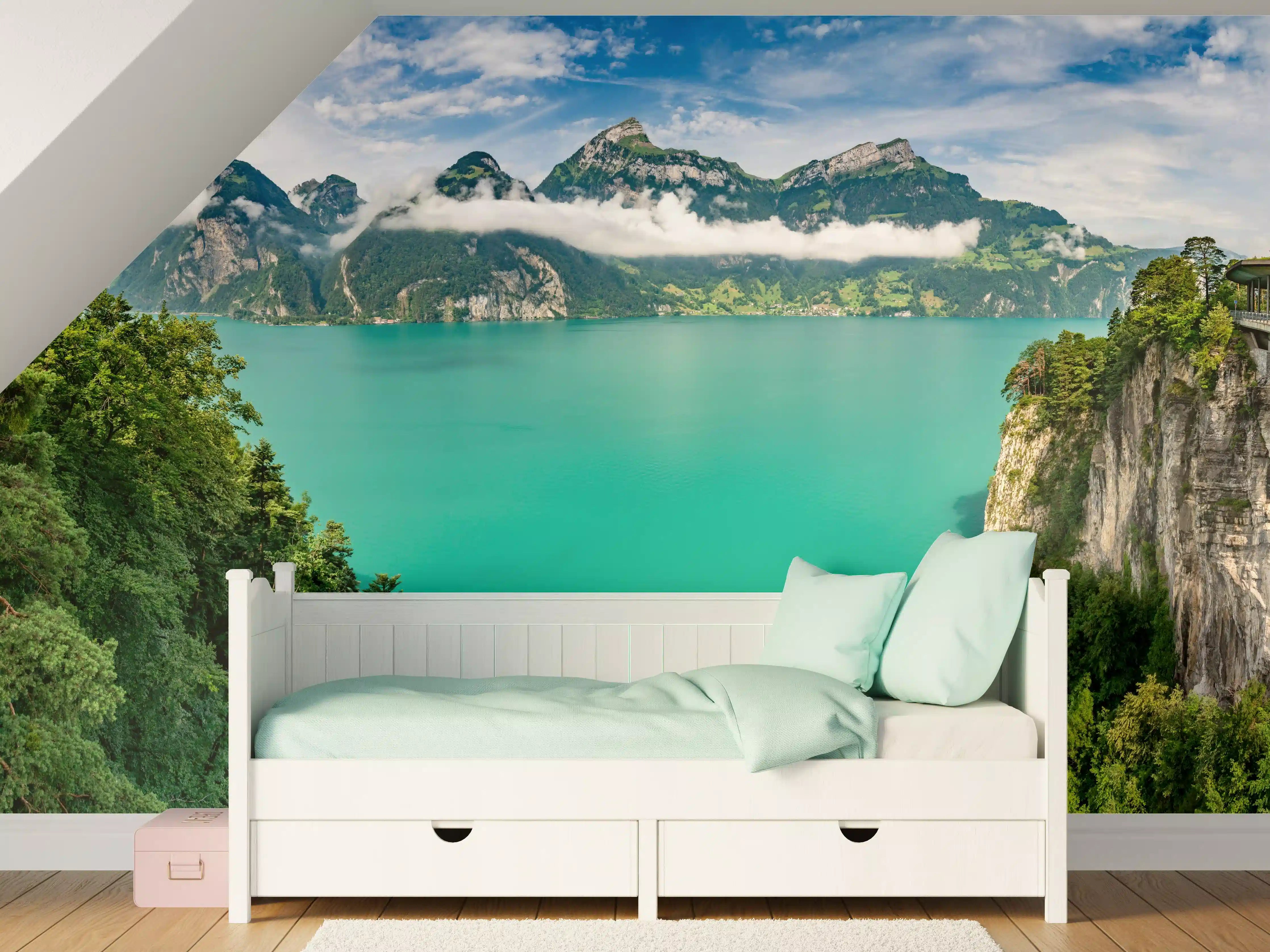 Kinderzimmer Wandgestaltung - Sommeralpen im Blick- Schweiz