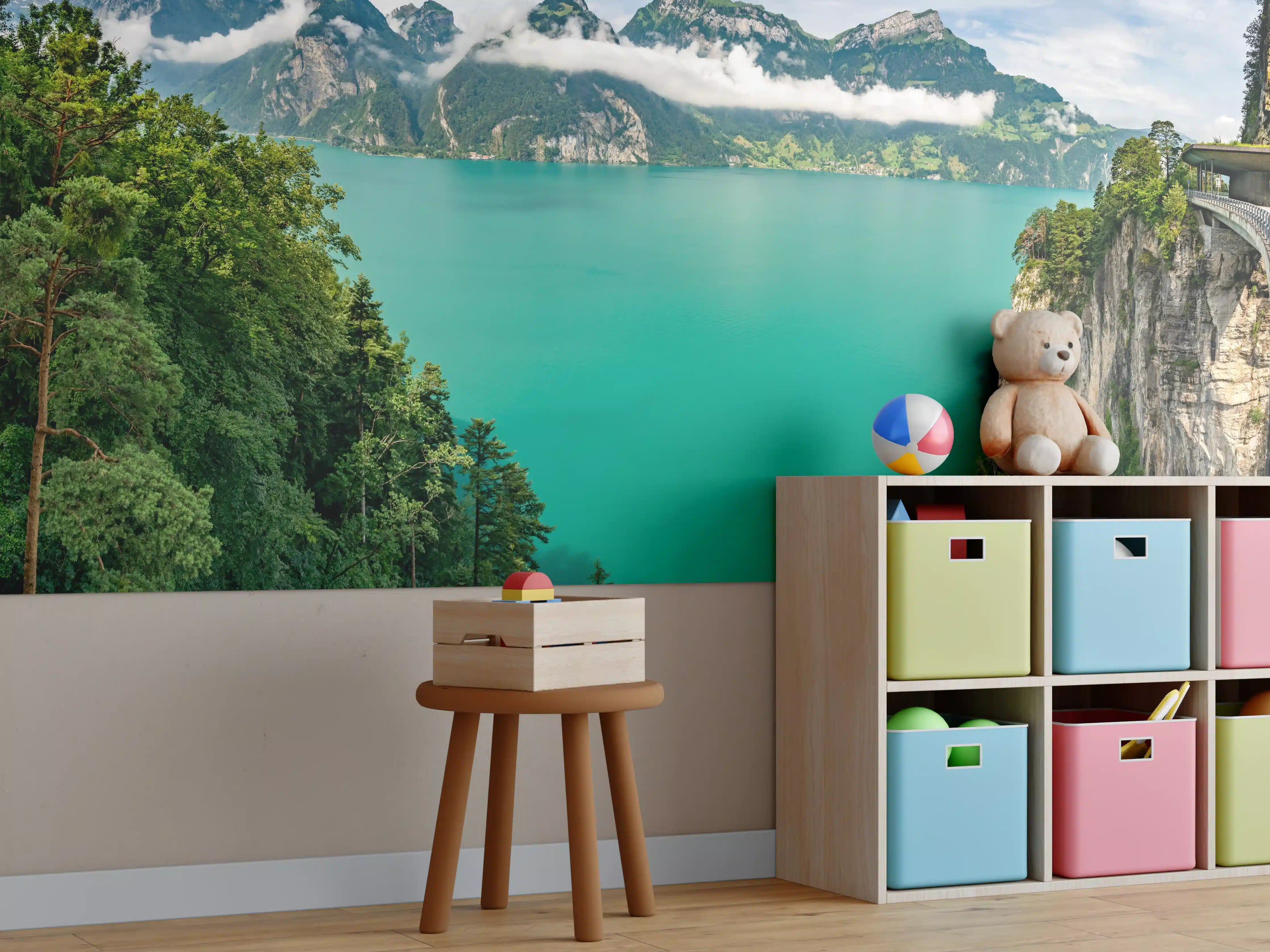 Kinderzimmer Wandgestaltung - Sommeralpen im Blick- Schweiz