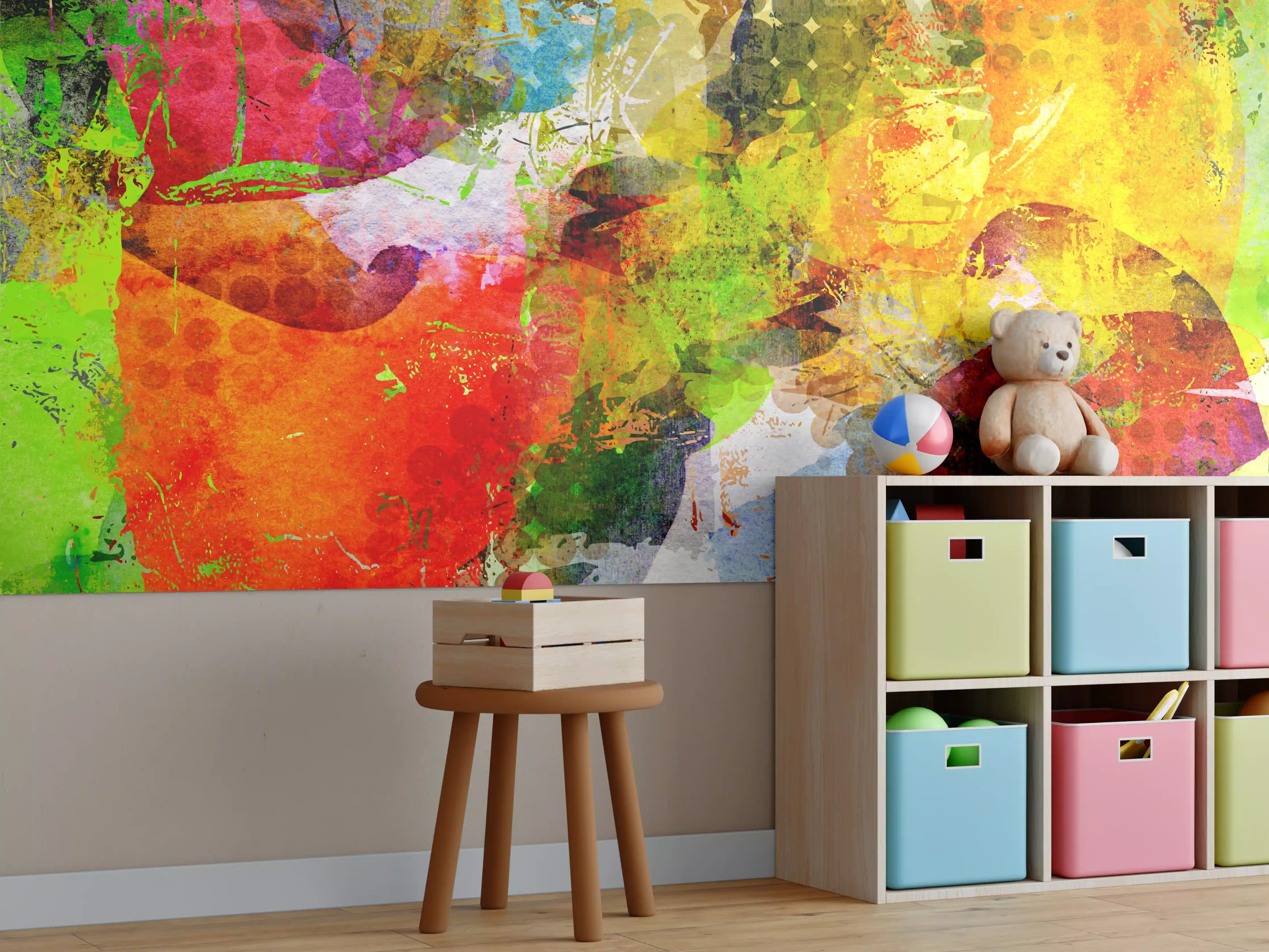 Kinderzimmer Wandgestaltung - Sommerfarben im Graffiti-Stil
