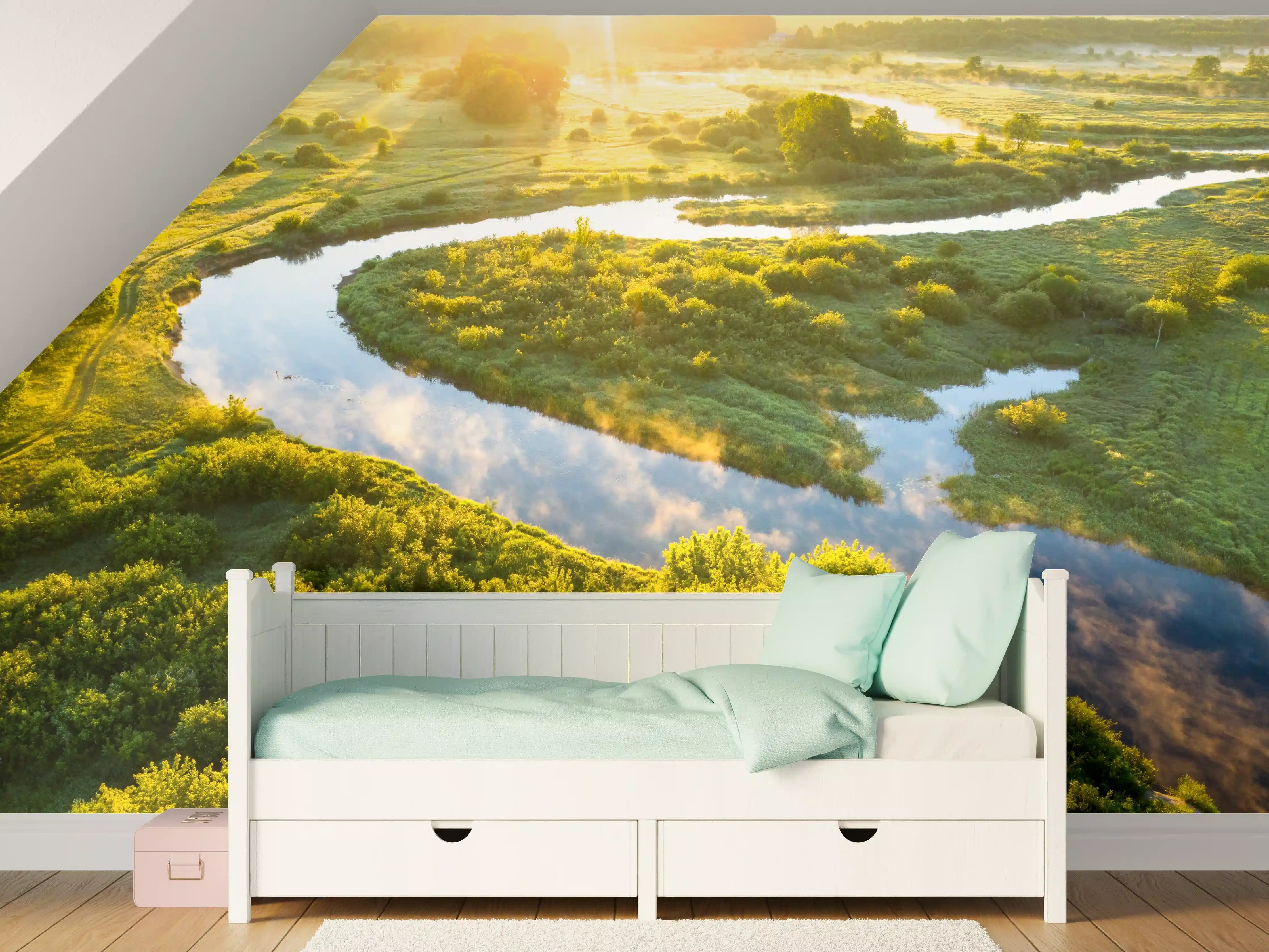 Kinderzimmer Wandgestaltung - Sommermorgen am Fluss im Arizona