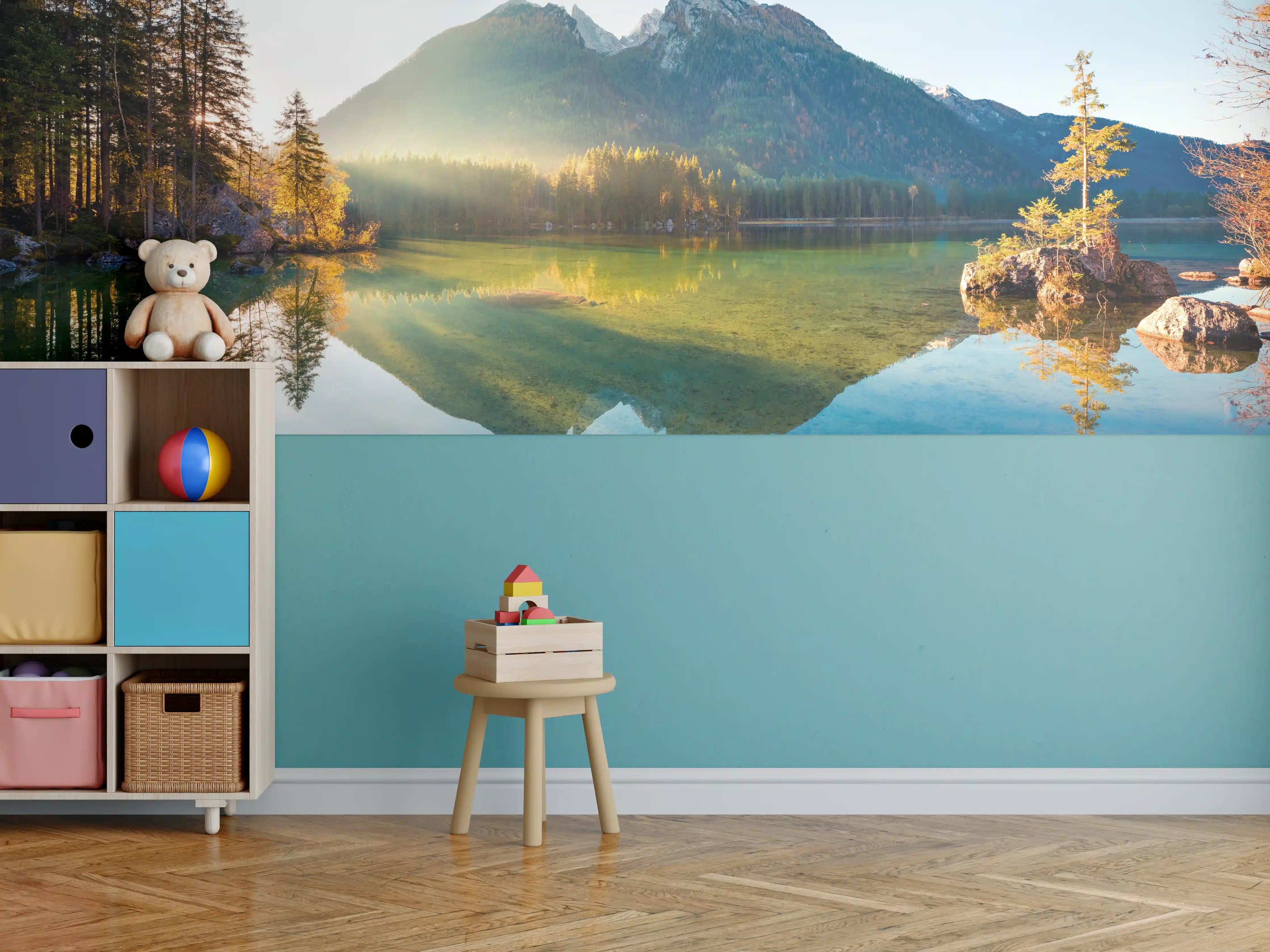 Kinderzimmer Wandgestaltung - Sonnenaufgang am Hintersee