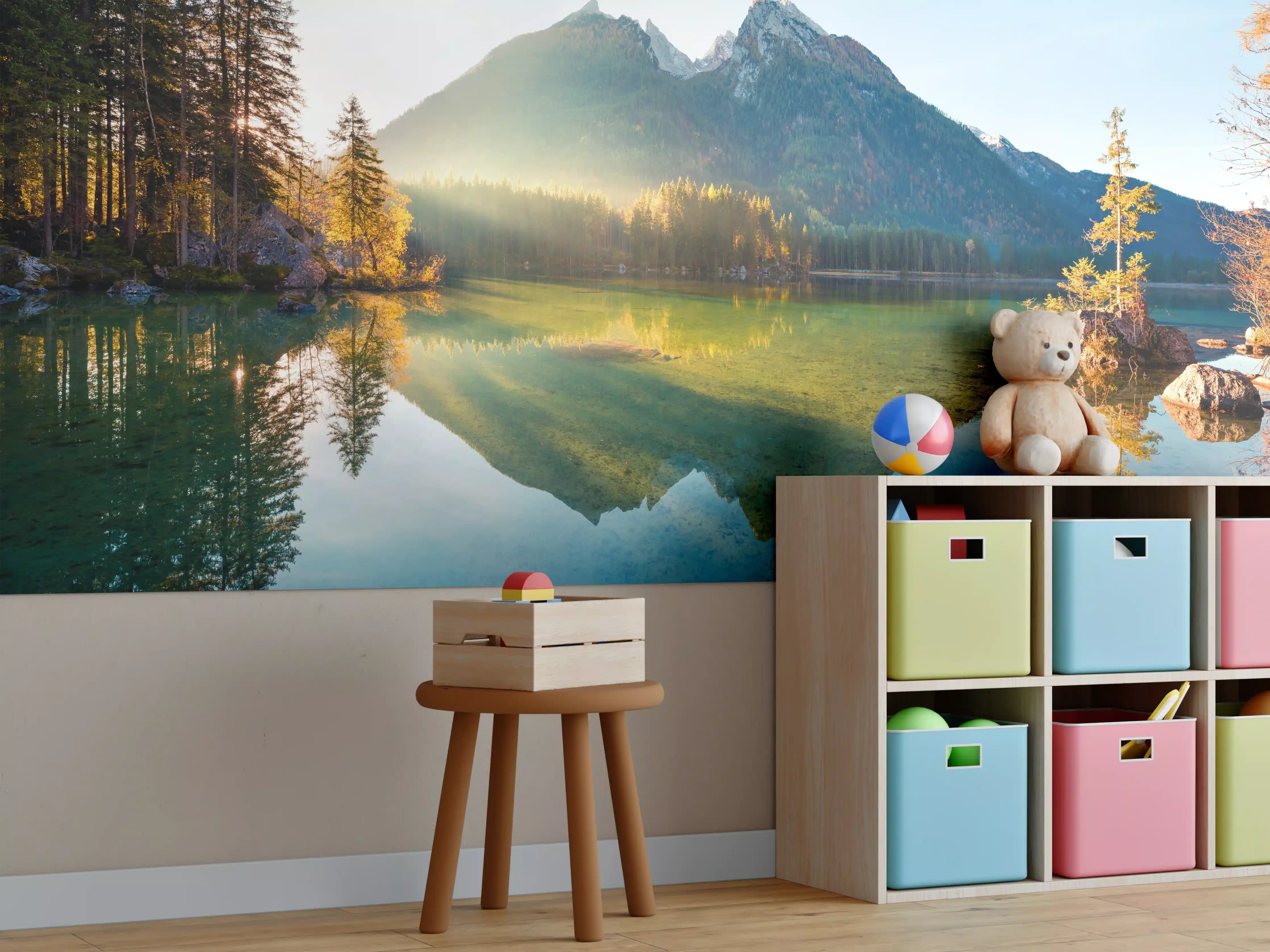 Kinderzimmer Wandgestaltung - Sonnenaufgang am Hintersee