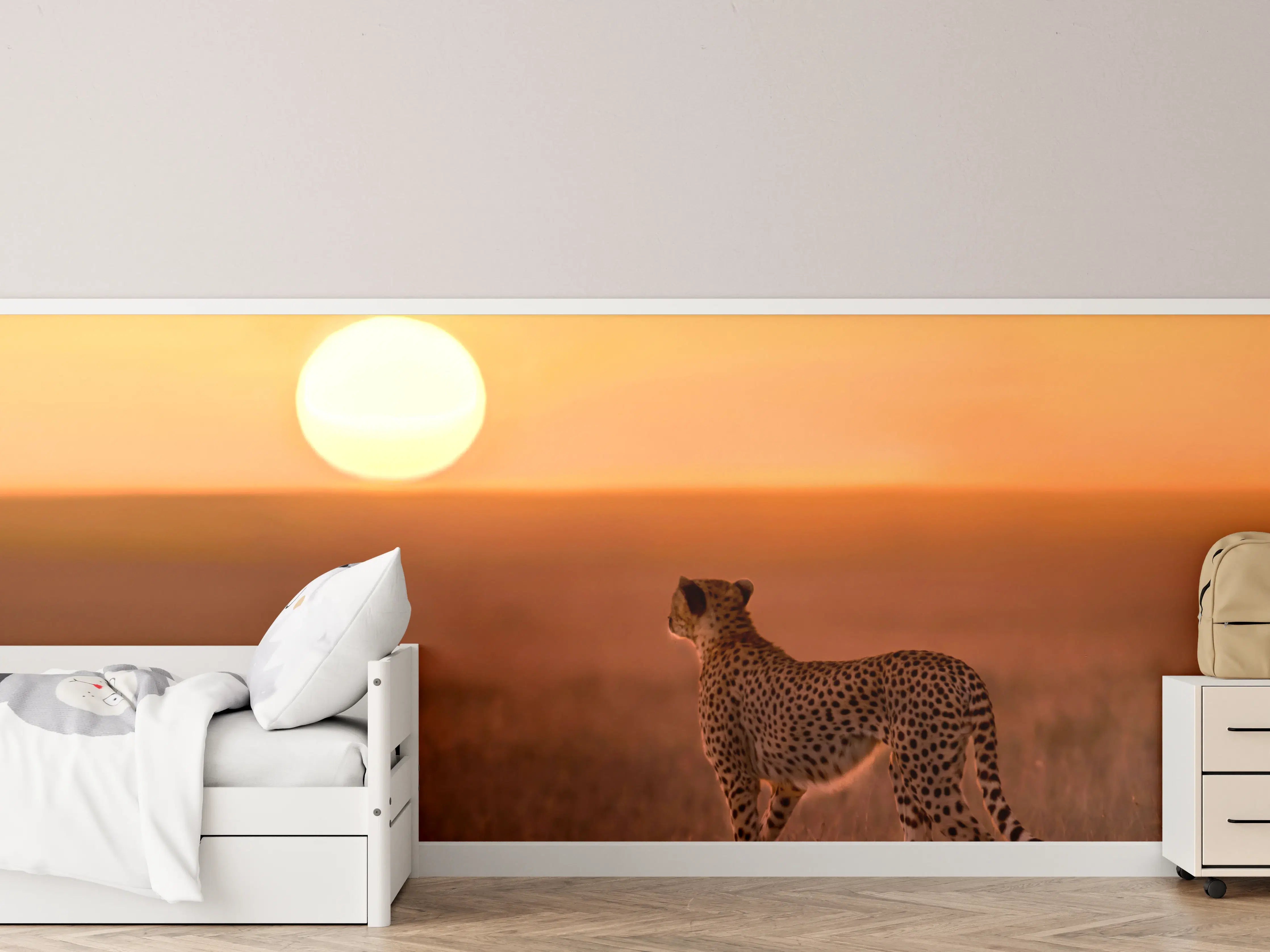 Kinderzimmer Wandgestaltung - Sonnenaufgang in der Savanne - Afrika