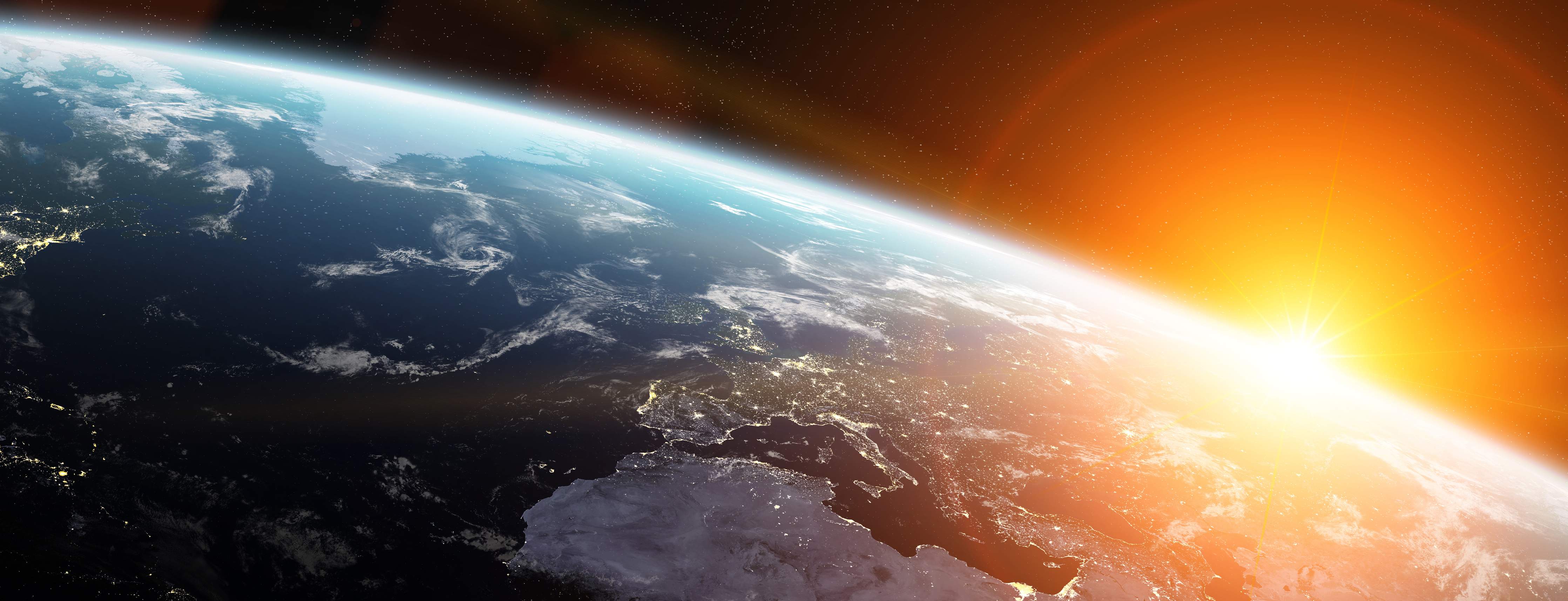 Kinderzimmer Wandgestaltung-Sonnenaufgang über der Erde