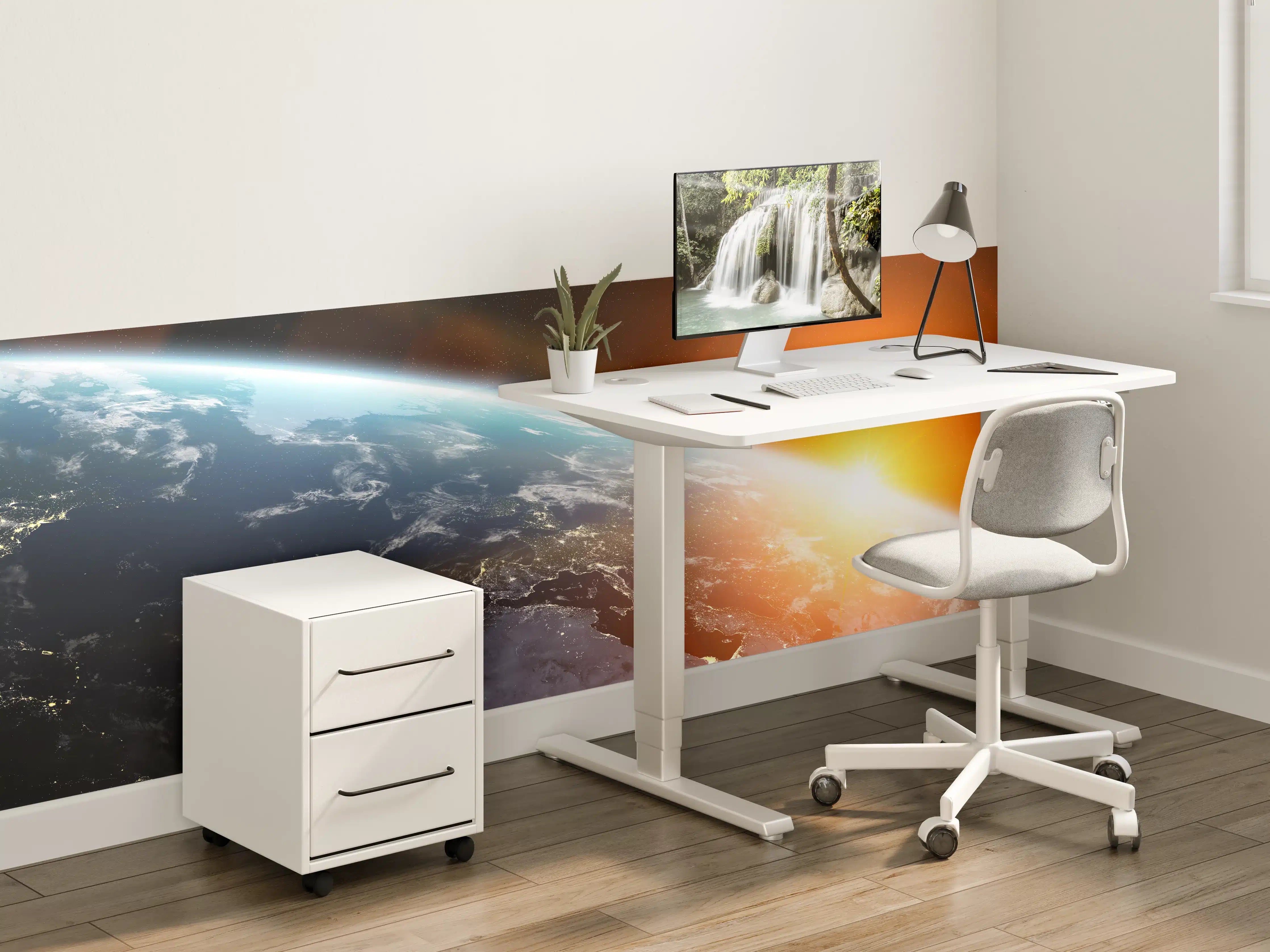 Kinderzimmer Wandgestaltung - Sonnenaufgang über der Erde