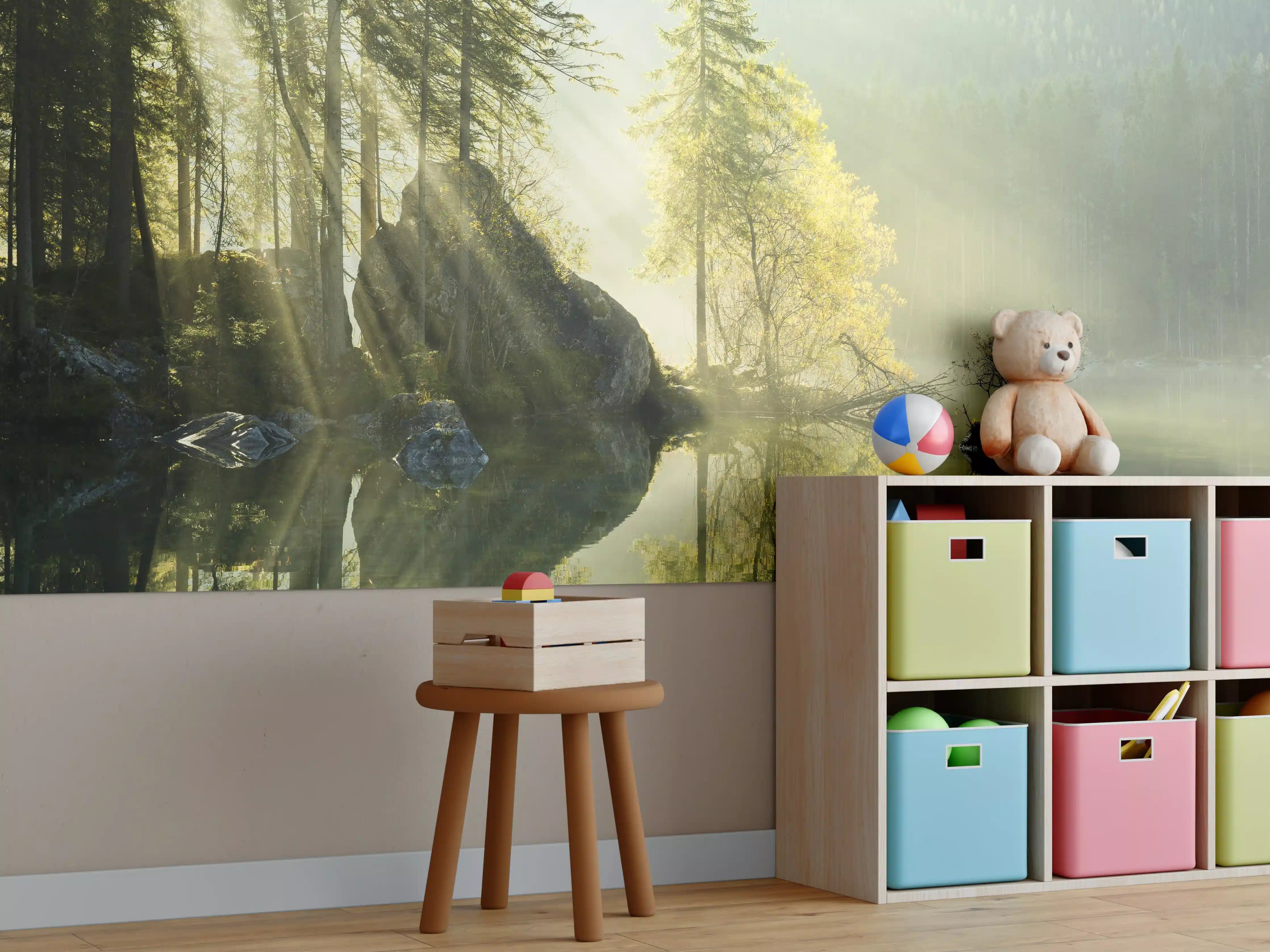 Kinderzimmer Wandgestaltung - Sonnenstrahlen im See