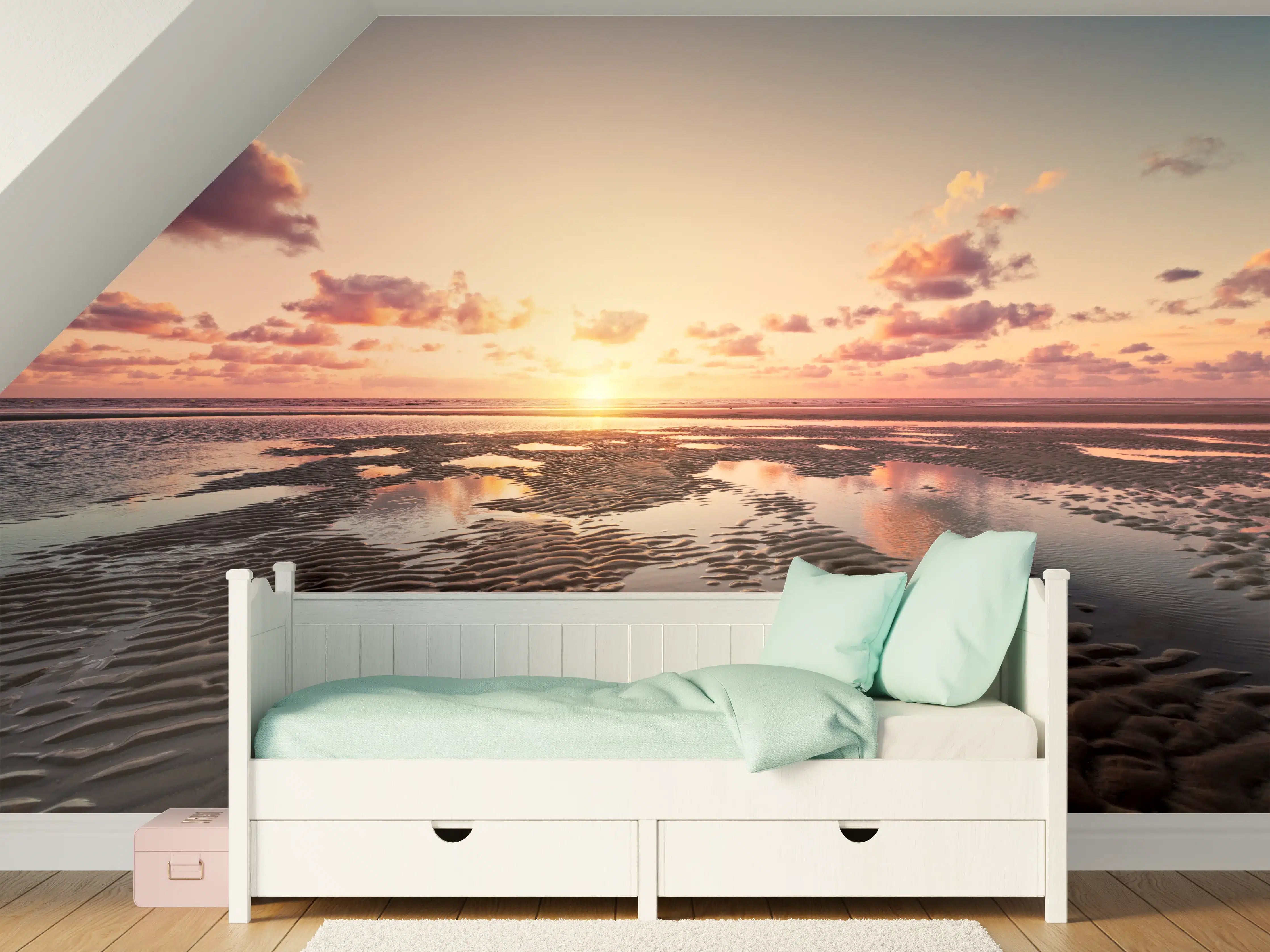 Kinderzimmer Wandgestaltung - Sonnenuntergang - Nordsee