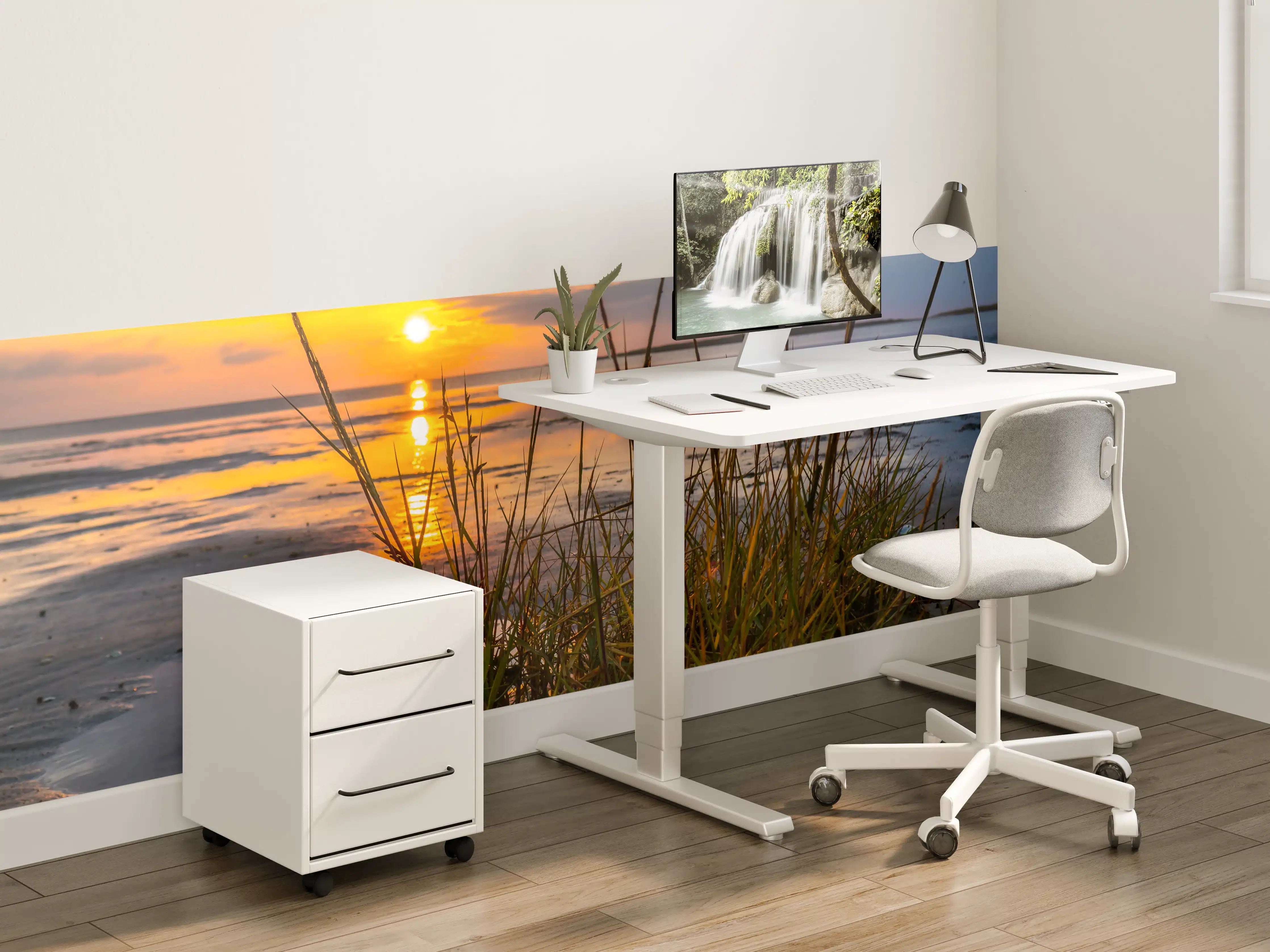 Kinderzimmer Wandgestaltung - Sonnenuntergang im Wattenmeer an der Nordsee