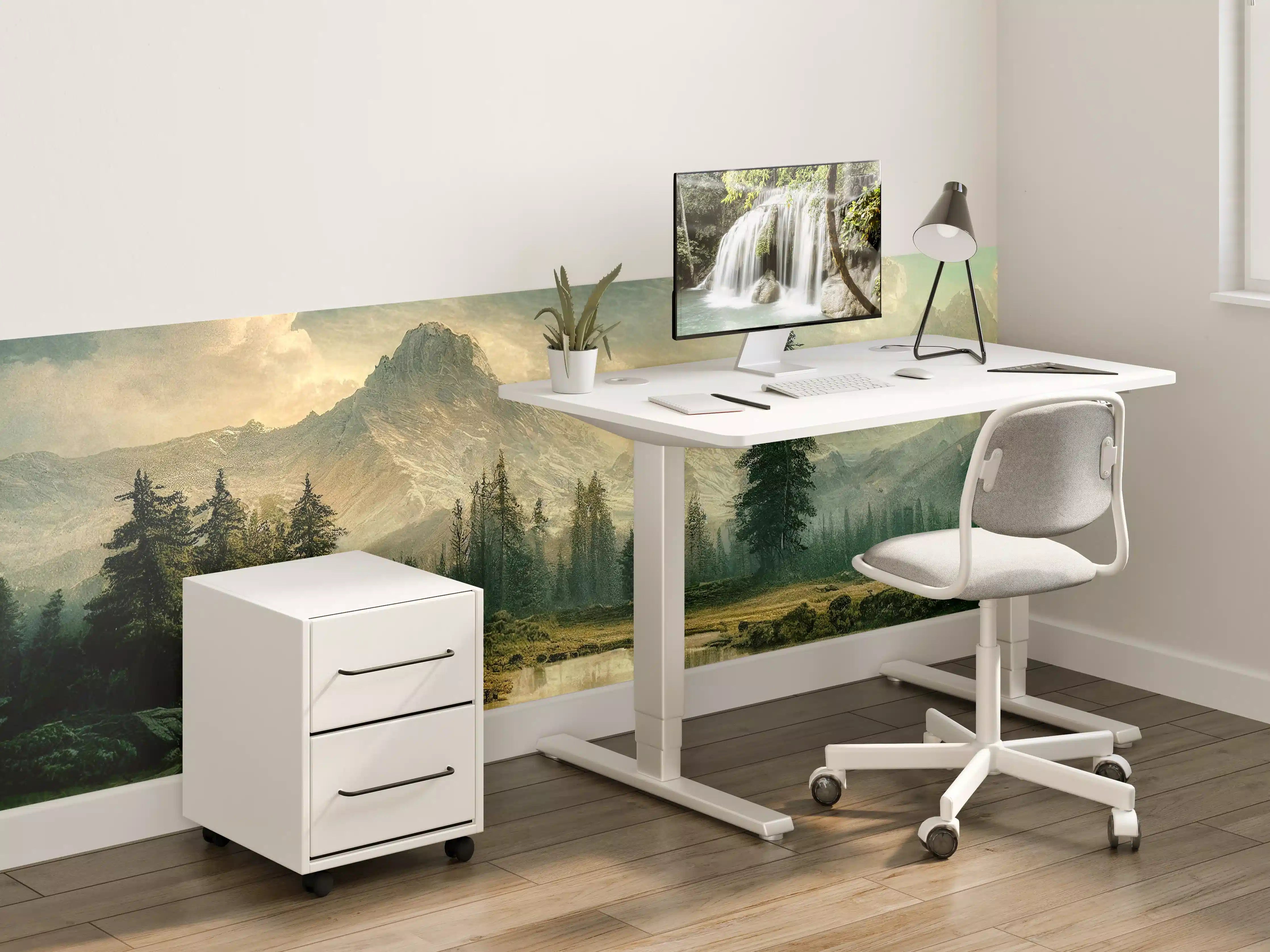 Kinderzimmer Wandgestaltung - Sonnenuntergang in den Bergen