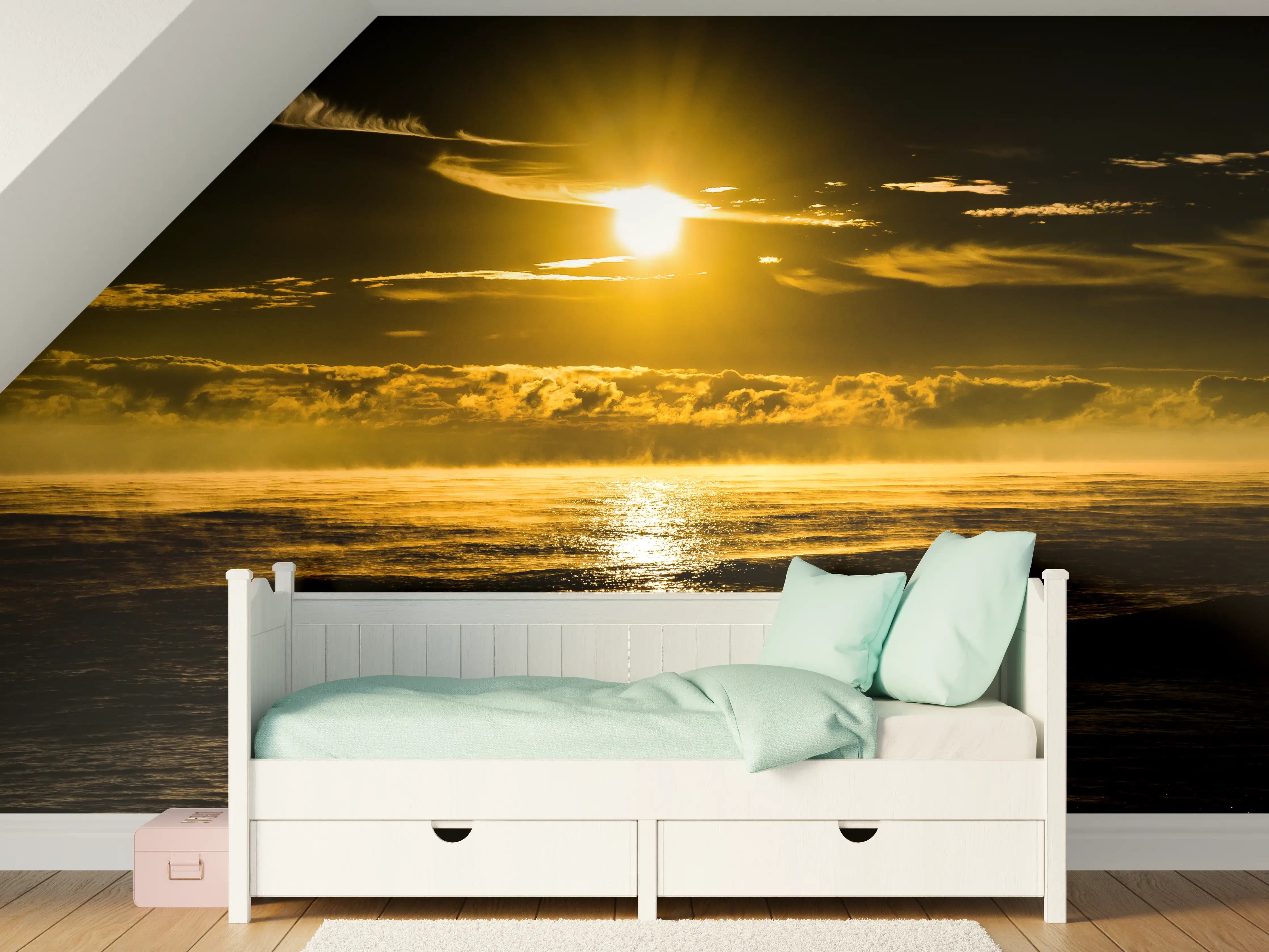 Kinderzimmer Wandgestaltung - Sonnenuntergang über dem Meer