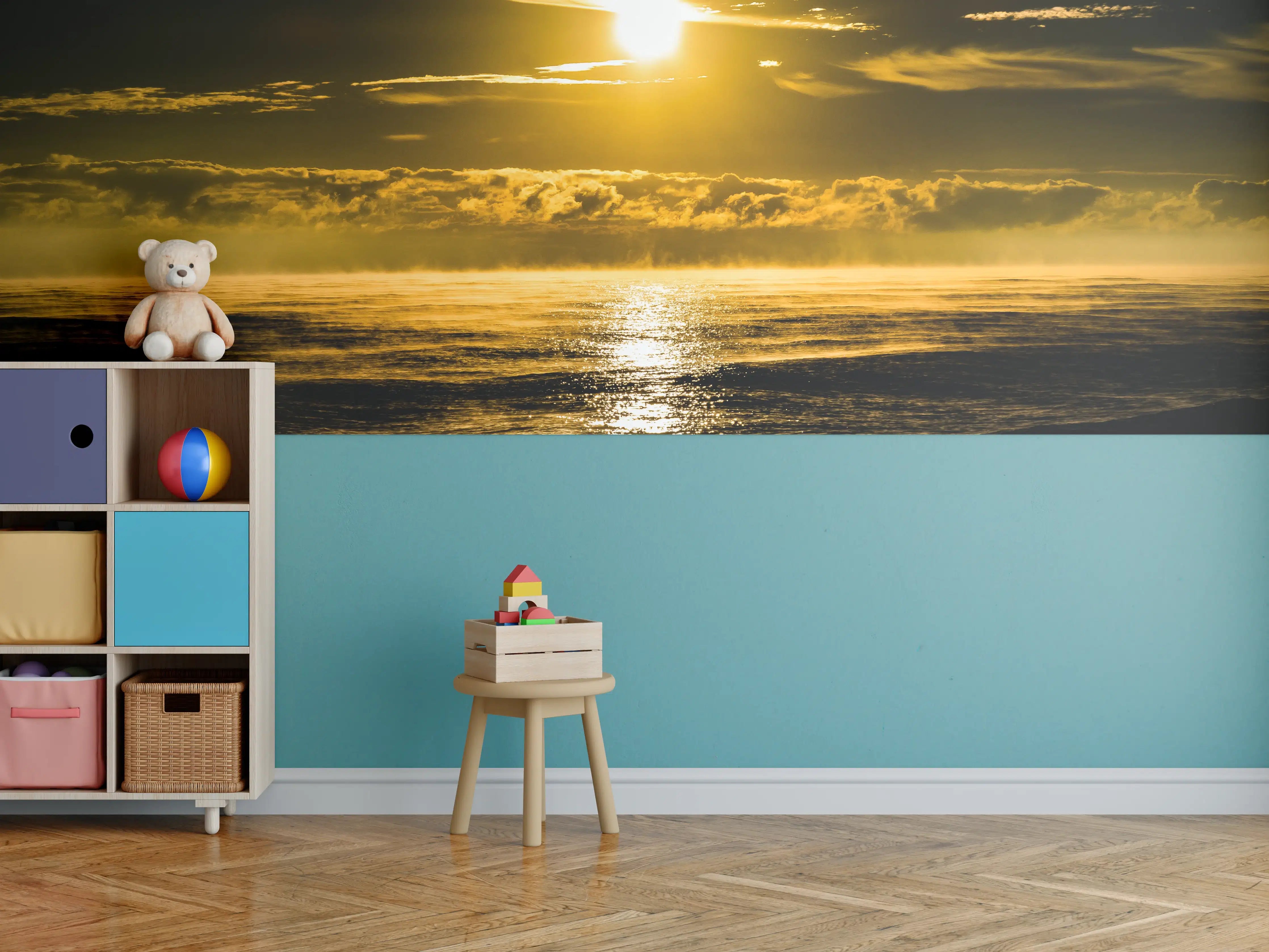 Kinderzimmer Wandgestaltung - Sonnenuntergang über dem Meer