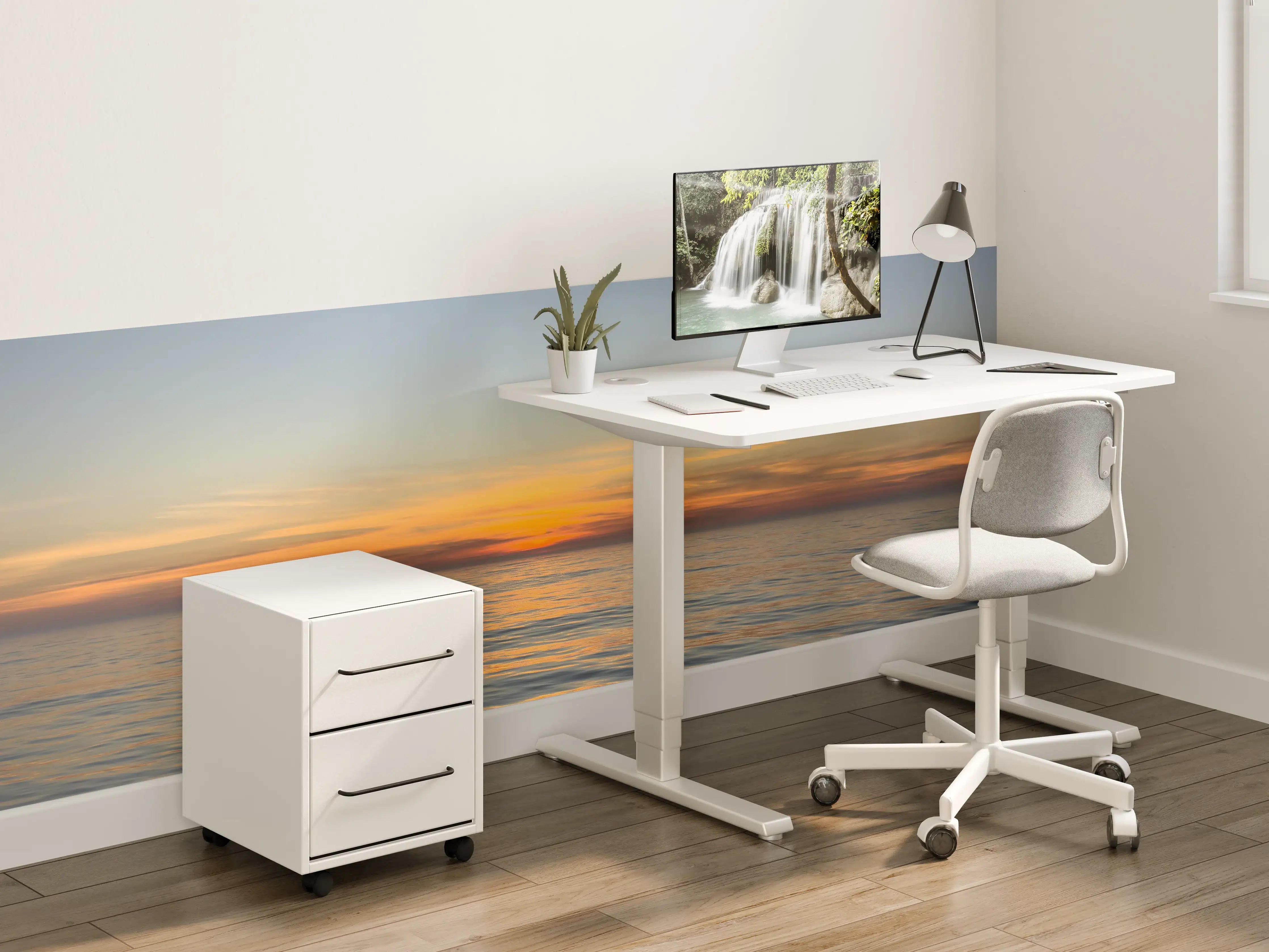 Kinderzimmer Wandgestaltung - Sonnenuntergang über ruhigem Meer