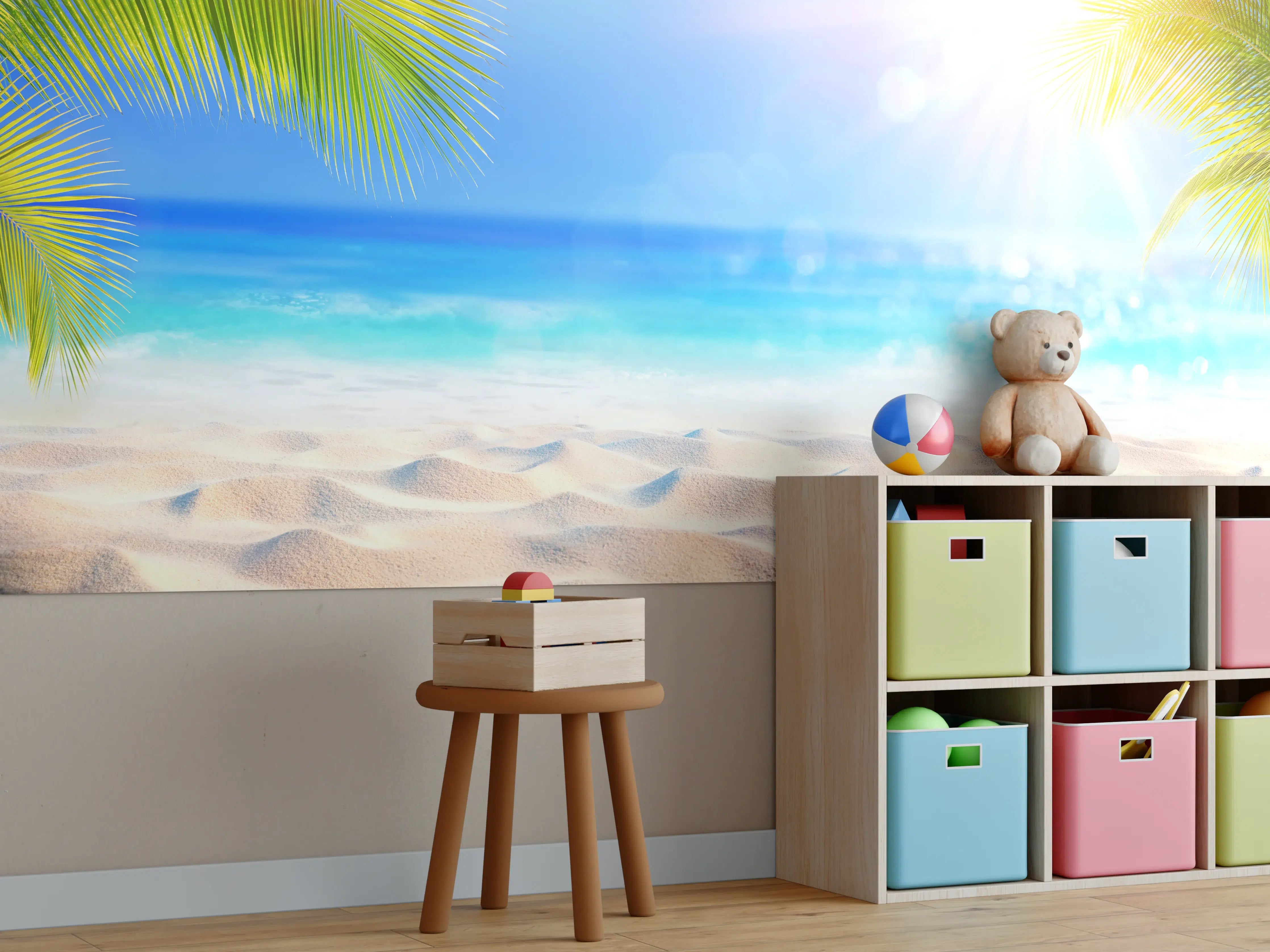 Kinderzimmer Wandgestaltung - Sonniger tropischer Strand