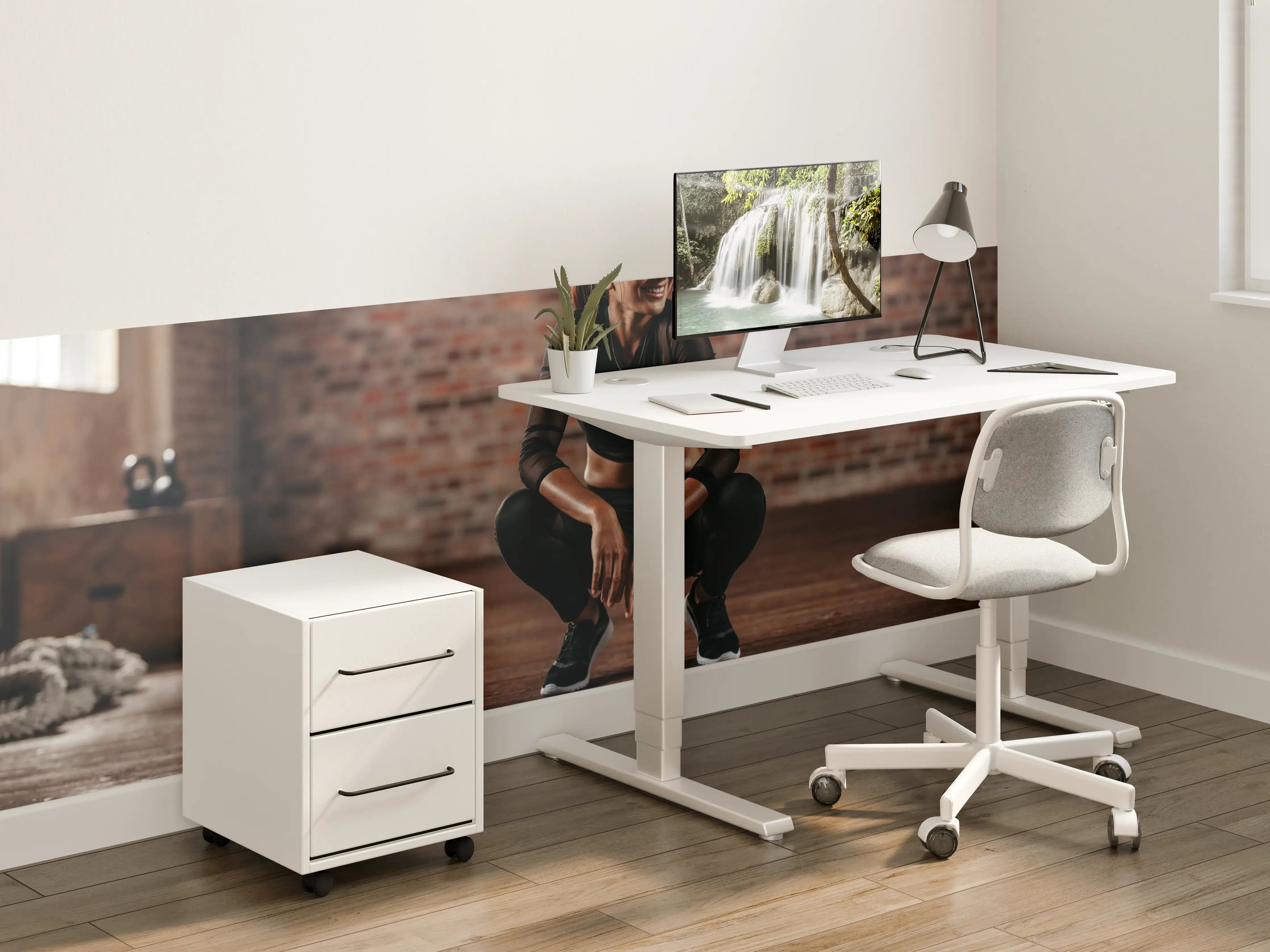 Kinderzimmer Wandgestaltung - Sportlerin in der Hocke