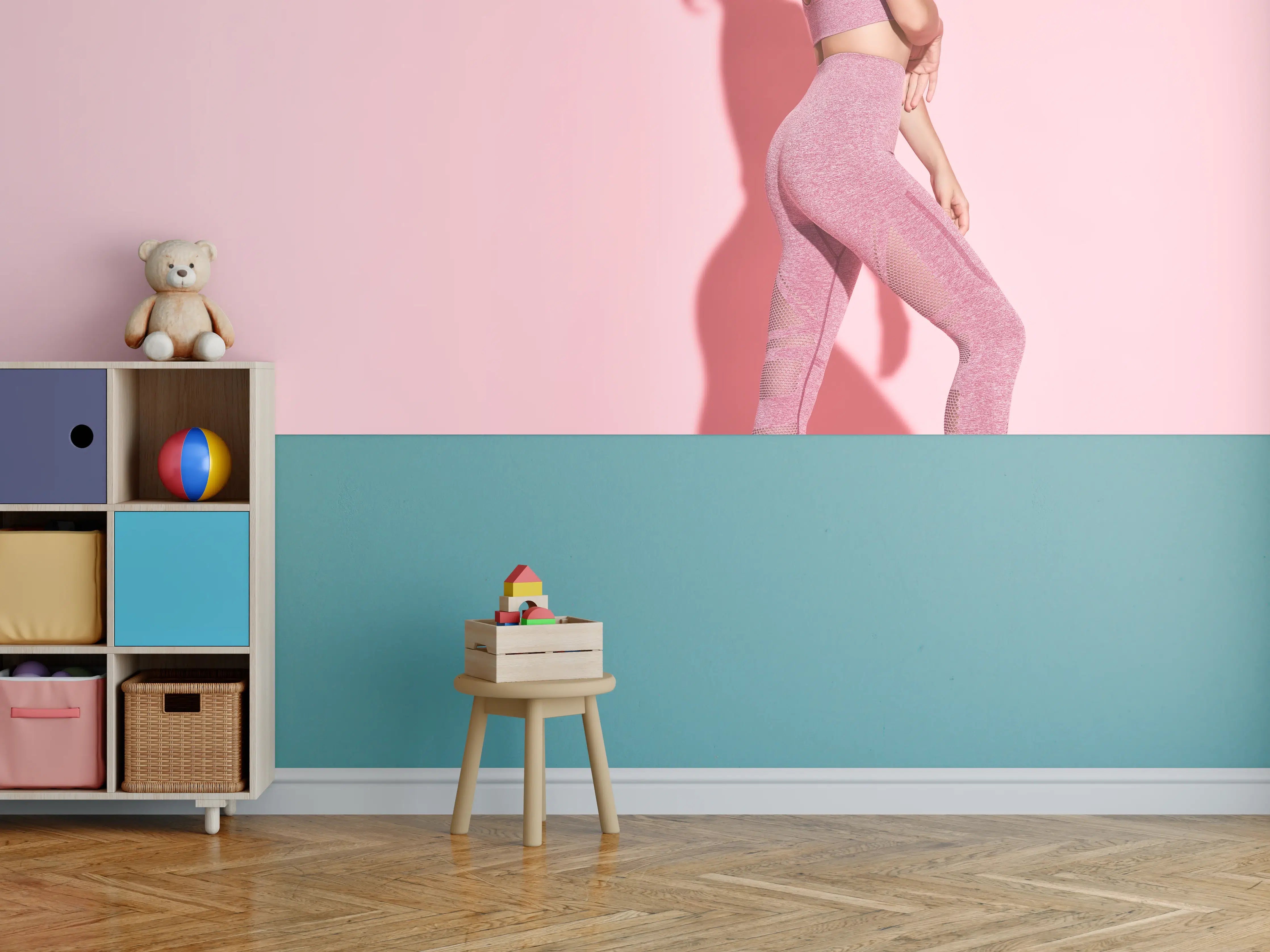 Kinderzimmer Wandgestaltung - Sportliche Fitness-Frau