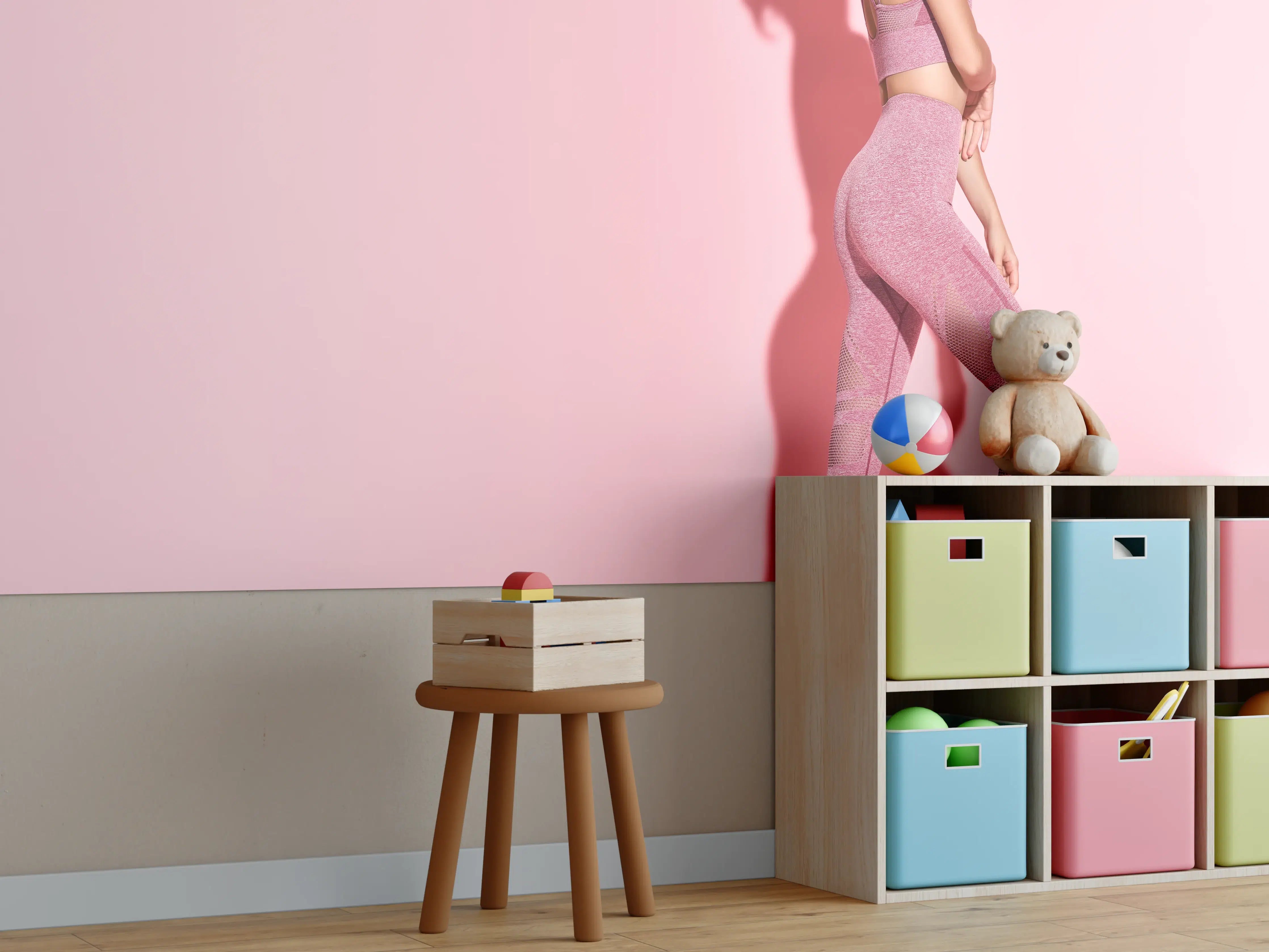Kinderzimmer Wandgestaltung - Sportliche Fitness-Frau