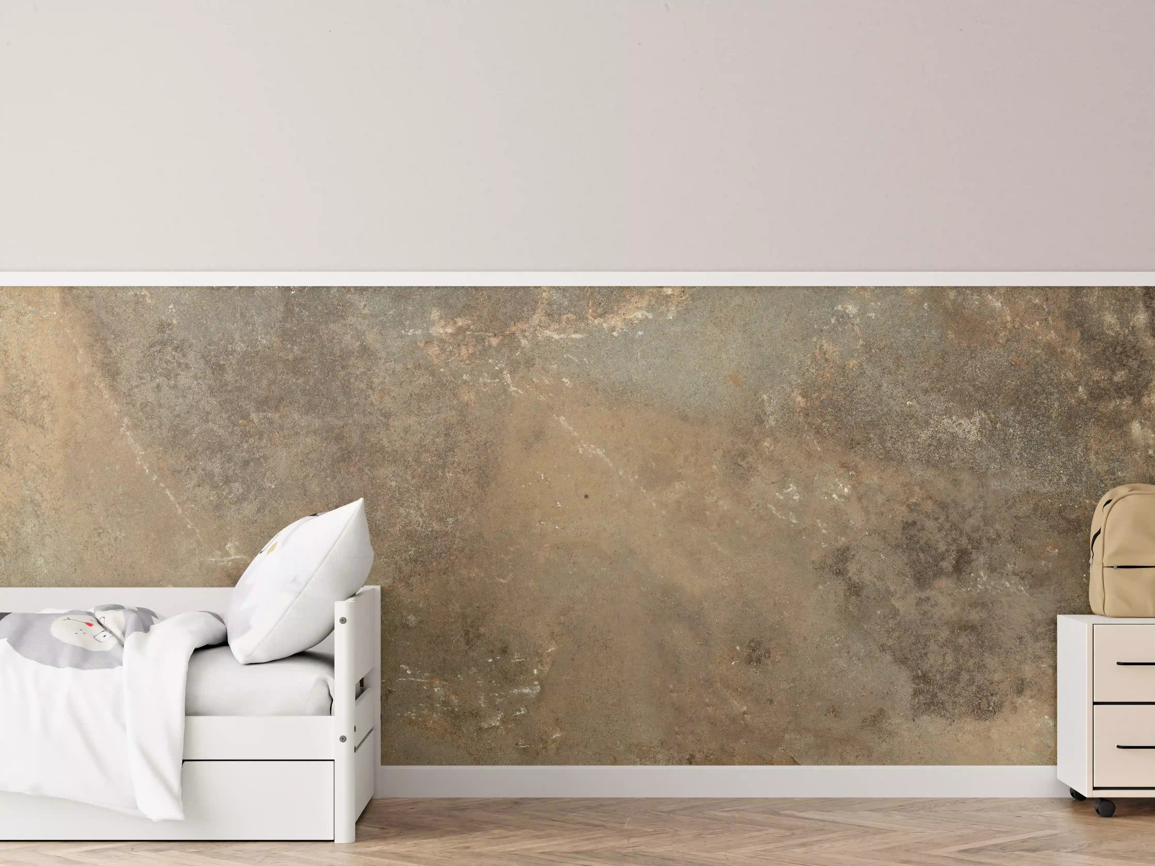 Kinderzimmer Wandgestaltung - Steinige Zement Struktur