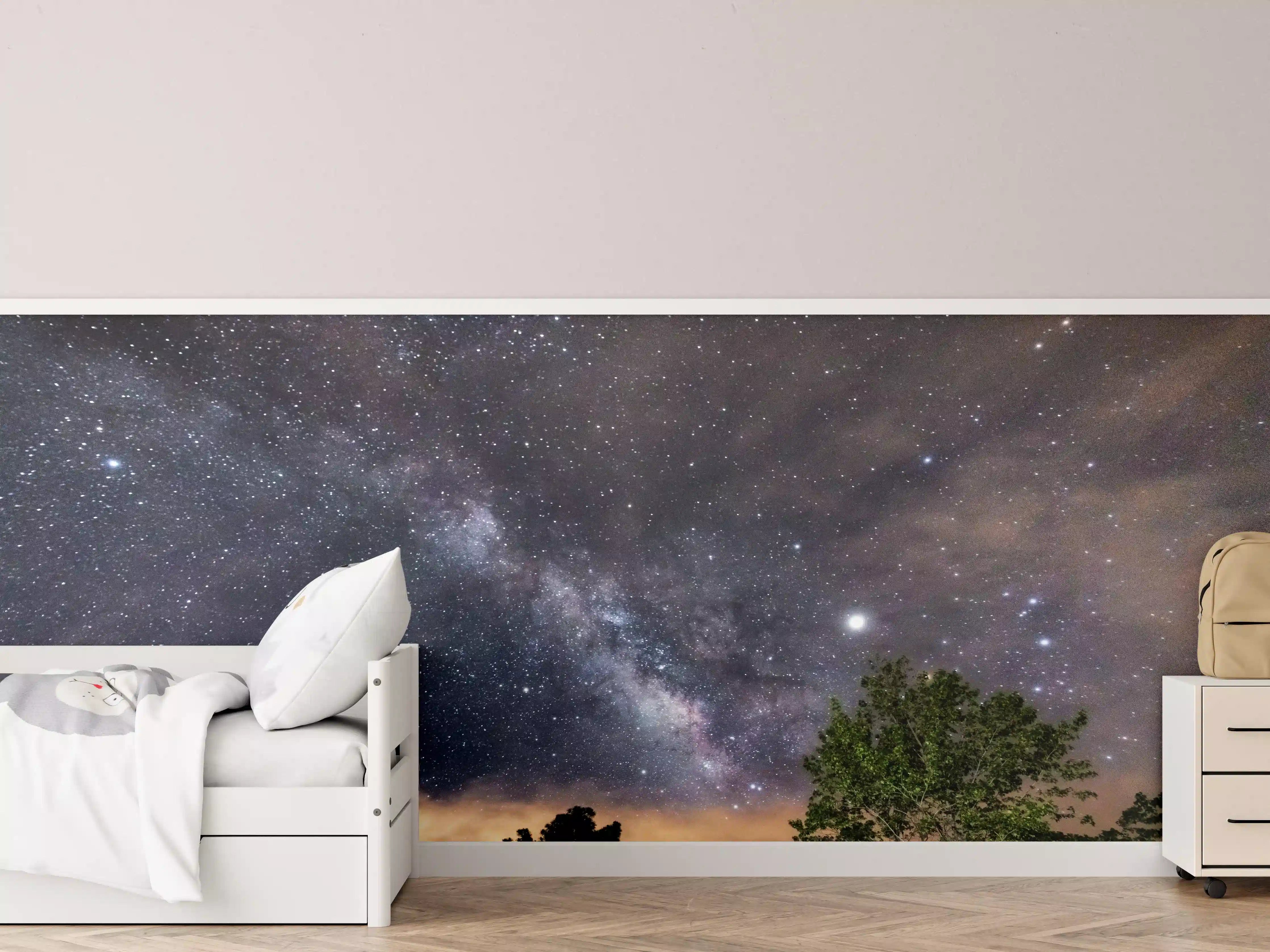 Kinderzimmer Wandgestaltung - Sterne im Himmel bei Nacht