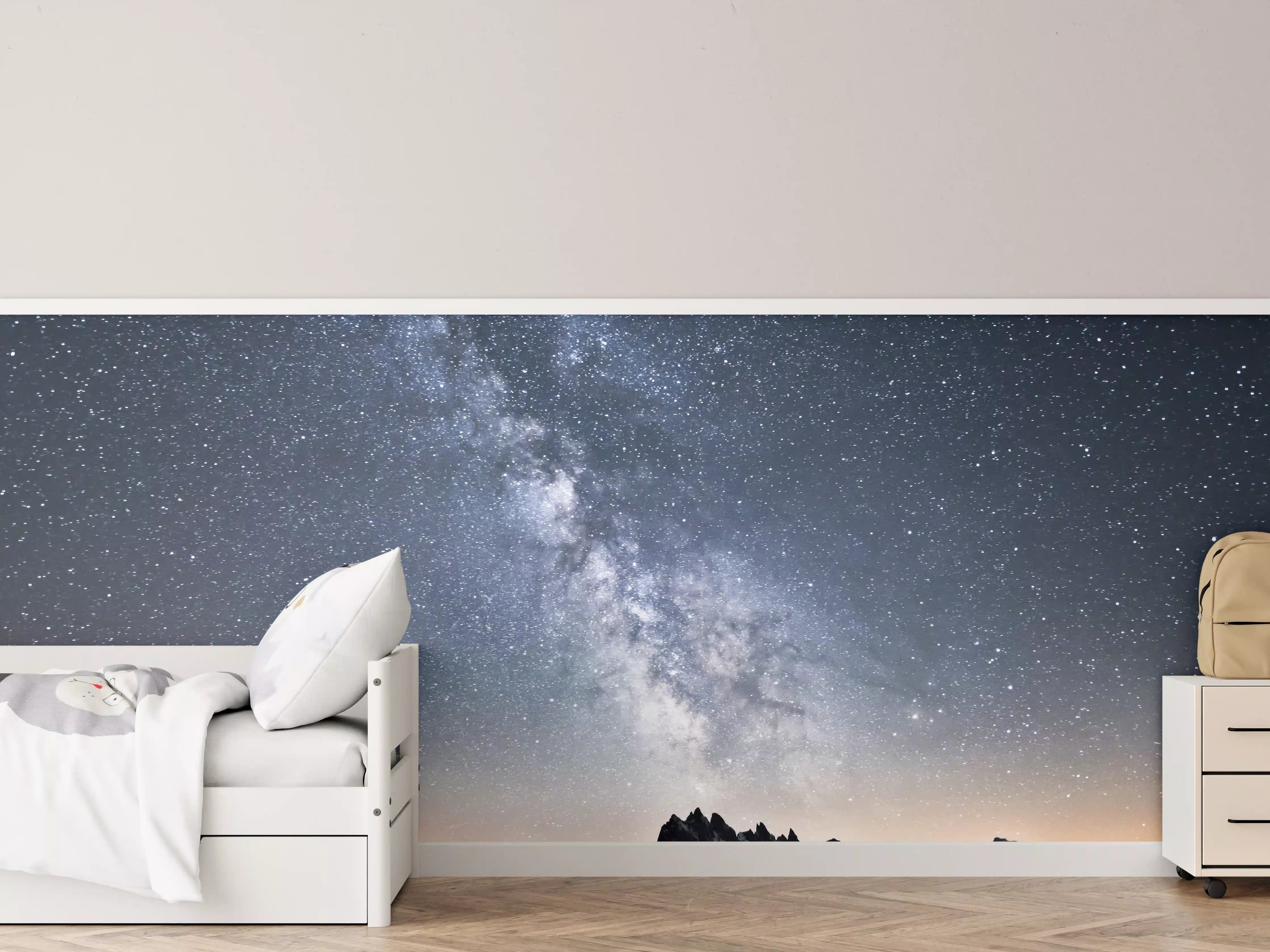 Kinderzimmer Wandgestaltung - Sterne über Schneebergen