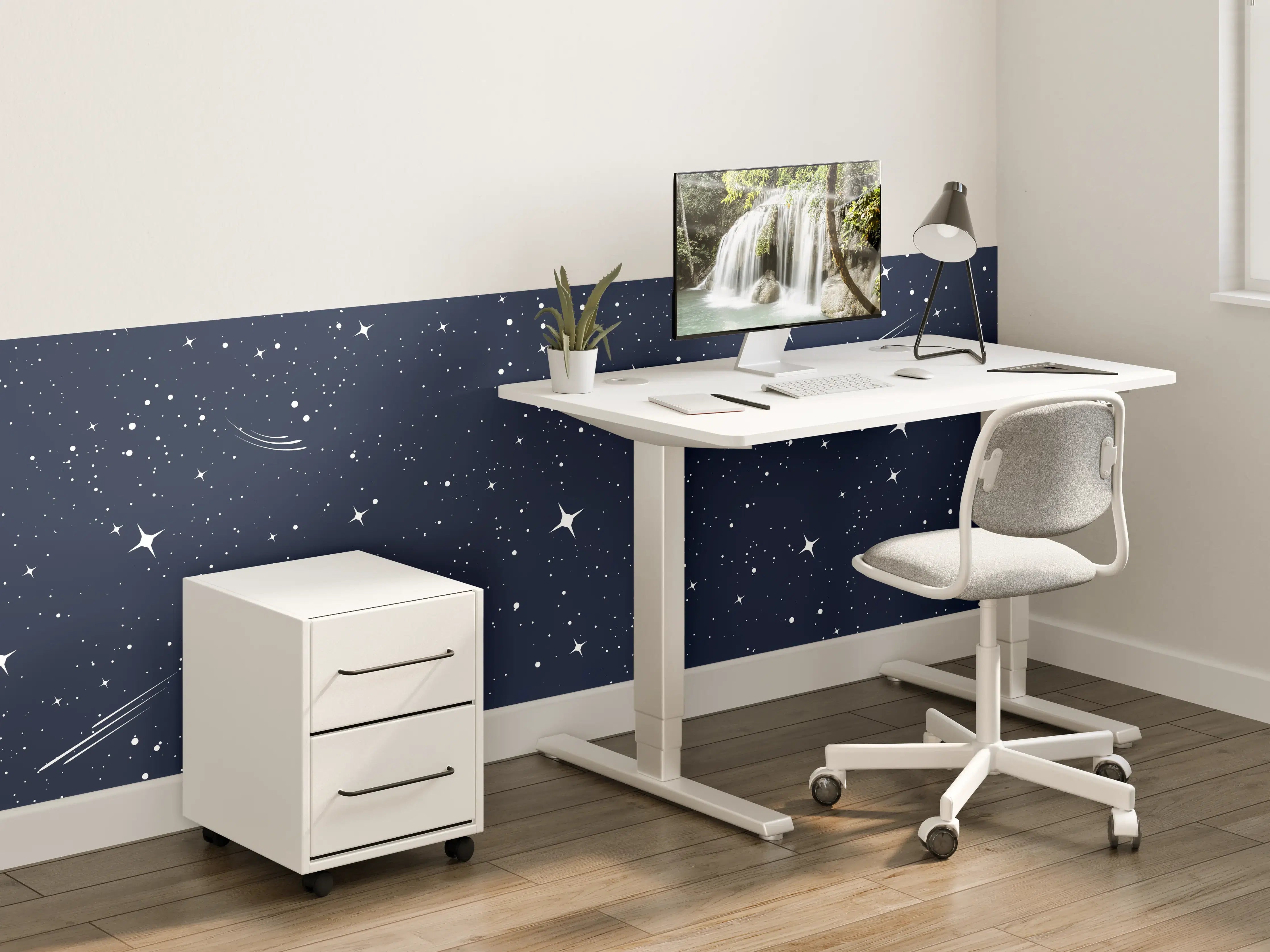 Kinderzimmer Wandgestaltung - Sternenhimmel mit Sternschnuppen