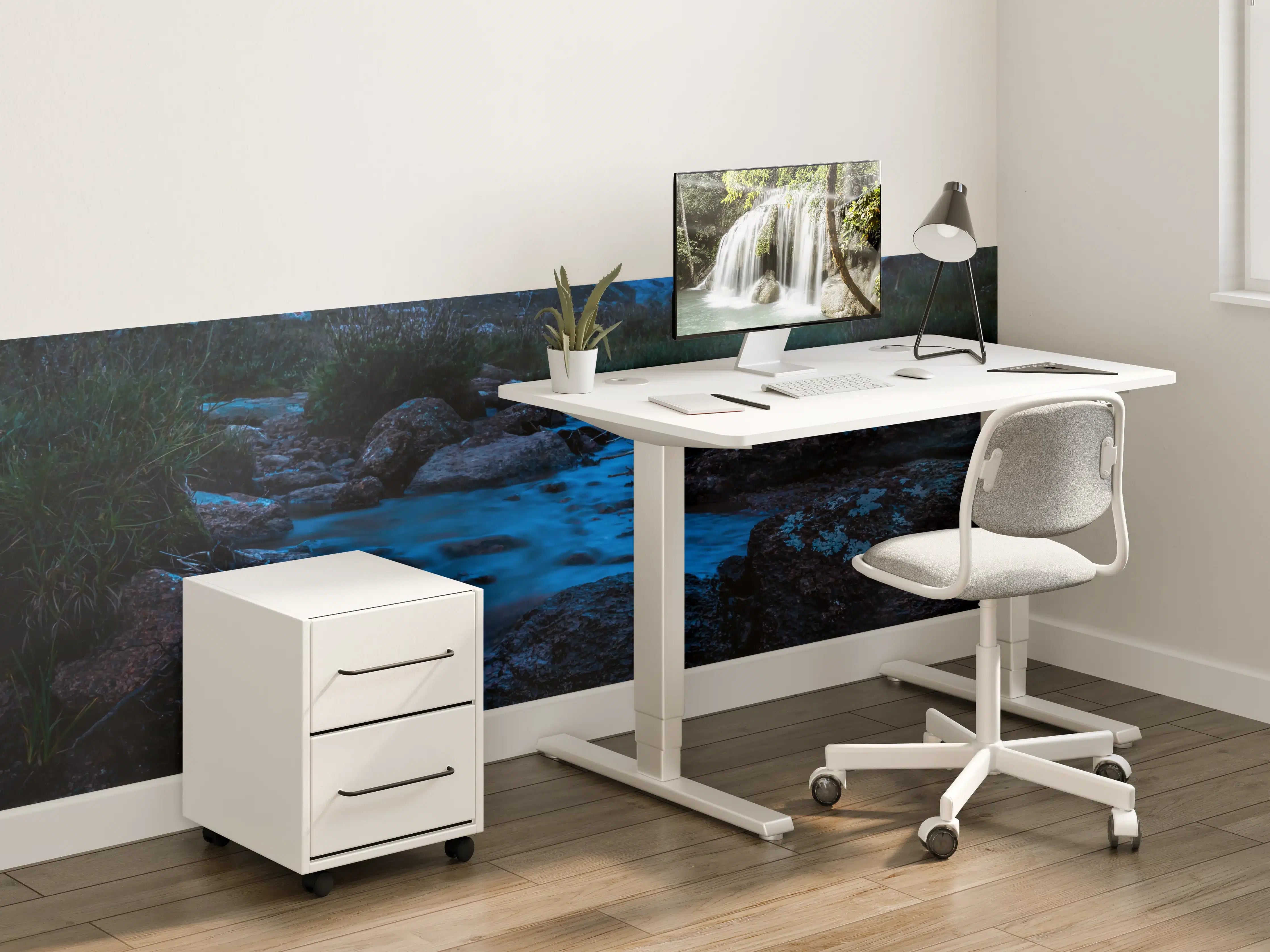 Kinderzimmer Wandgestaltung - Sternenklare Nacht über Bergen und Fluss