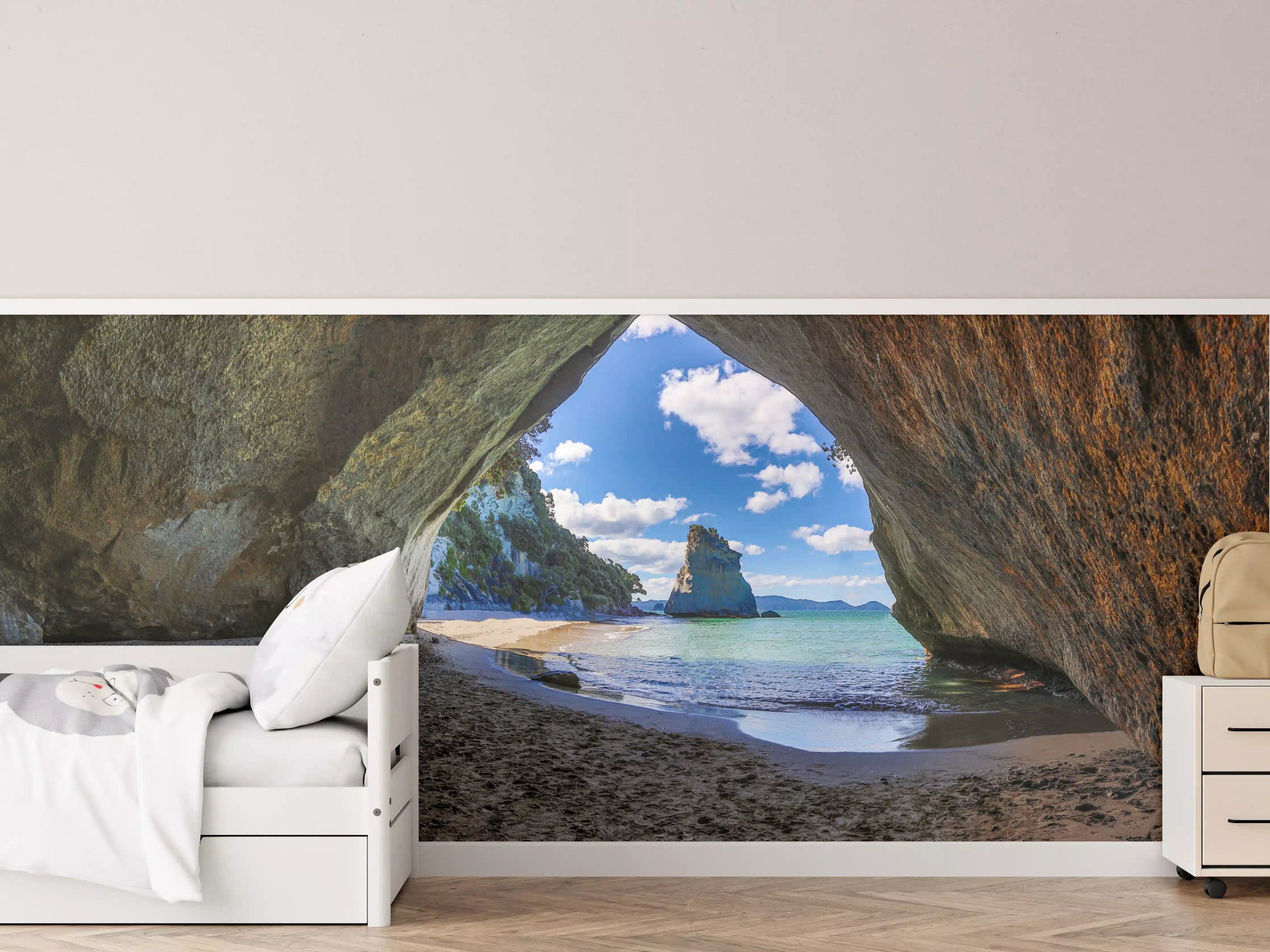 Kinderzimmer Wandgestaltung - Strandblick auf Hoho-Rock