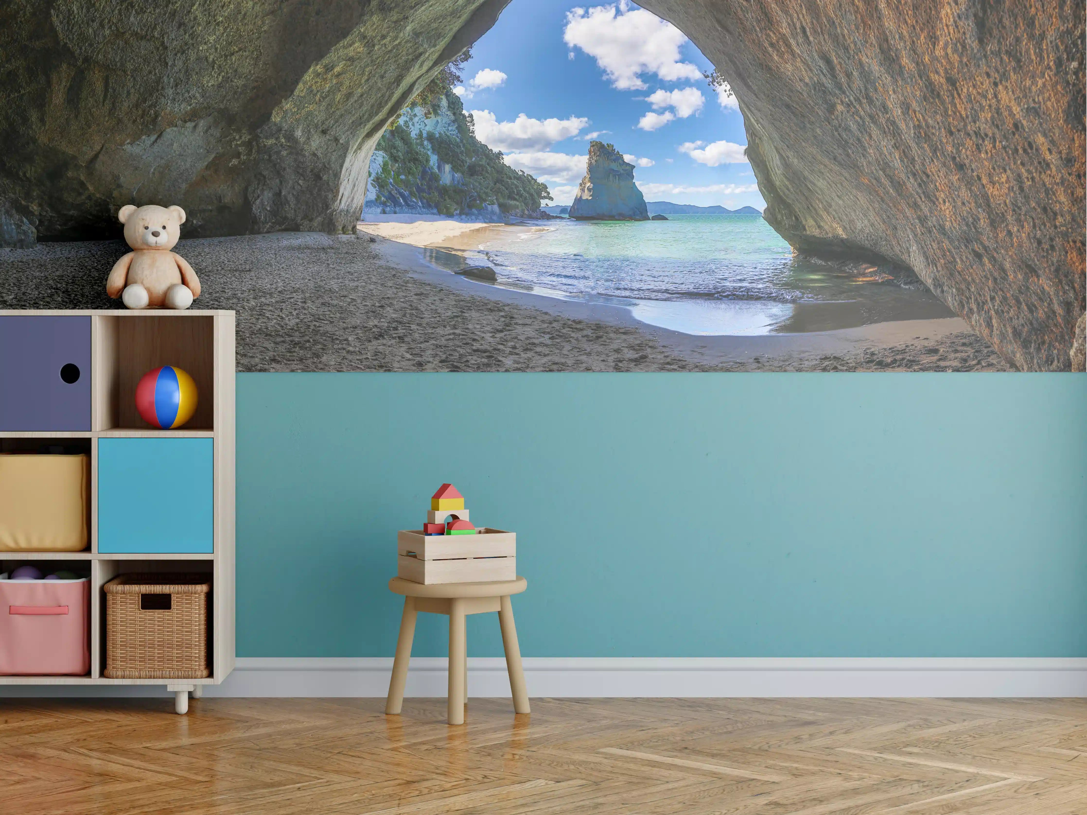 Kinderzimmer Wandgestaltung - Strandblick auf Hoho-Rock