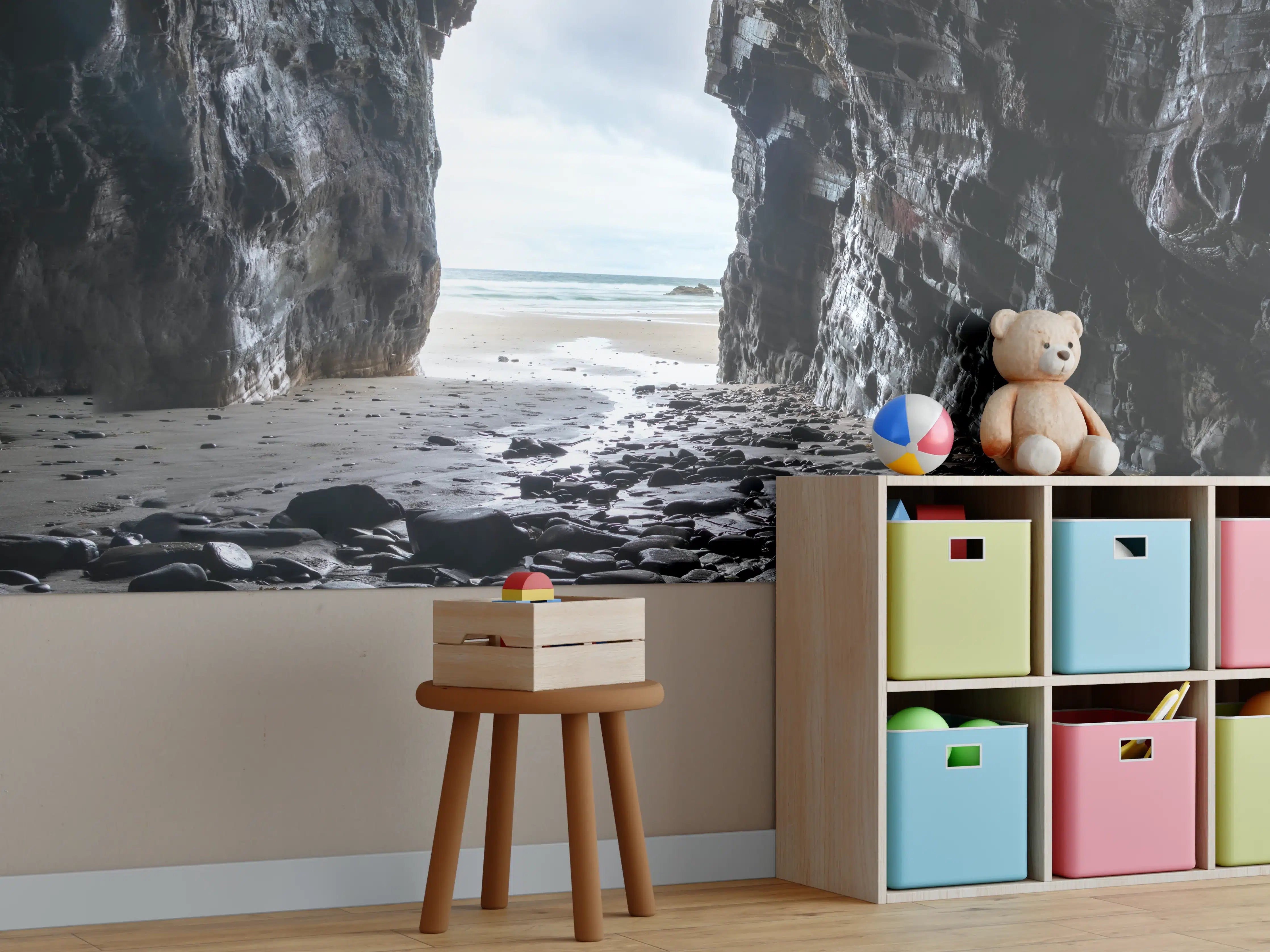 Kinderzimmer Wandgestaltung - Strandhöhle in Nordspanien