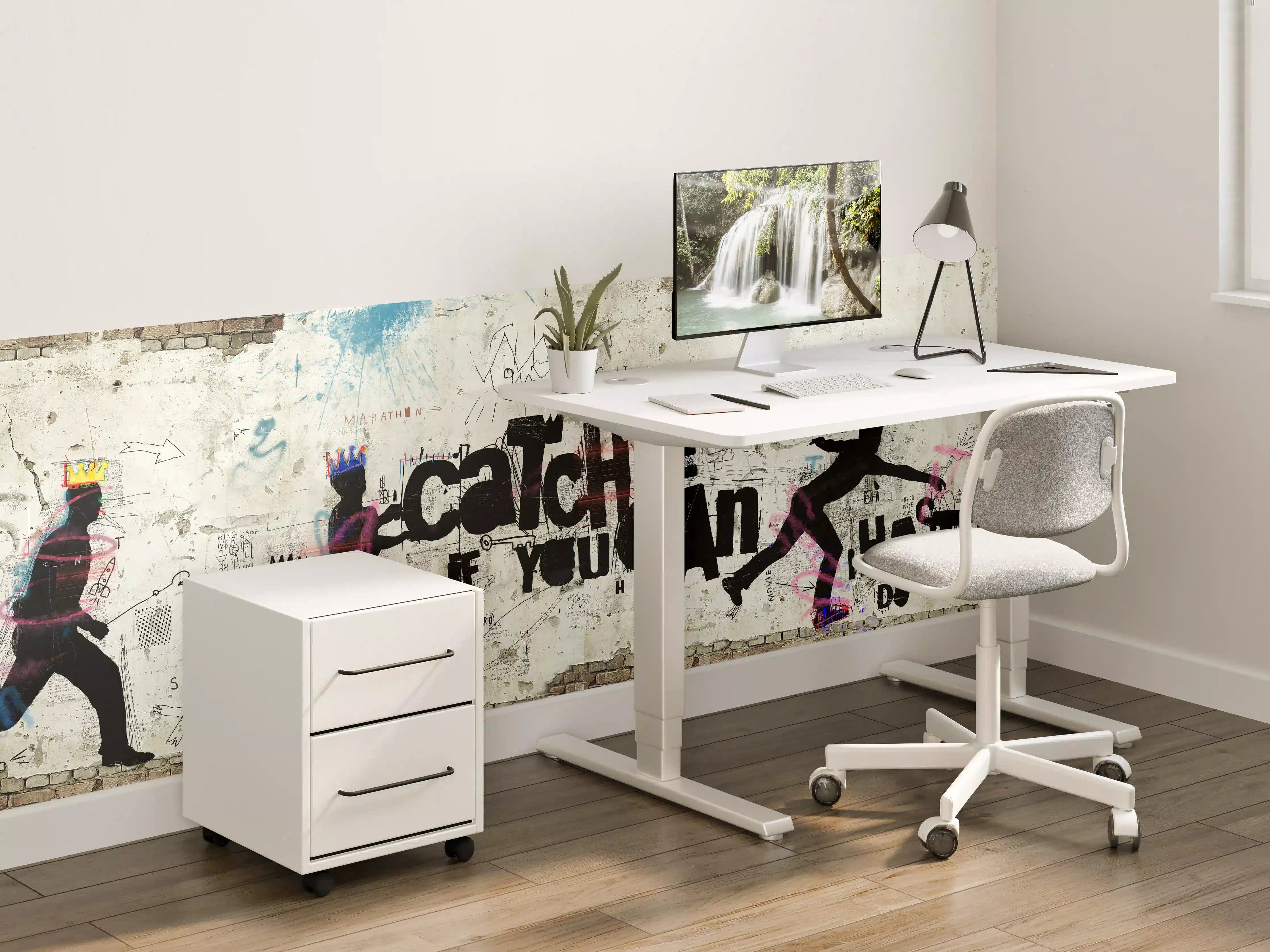 Kinderzimmer Wandgestaltung - Street-Art-Läufer auf Mauer