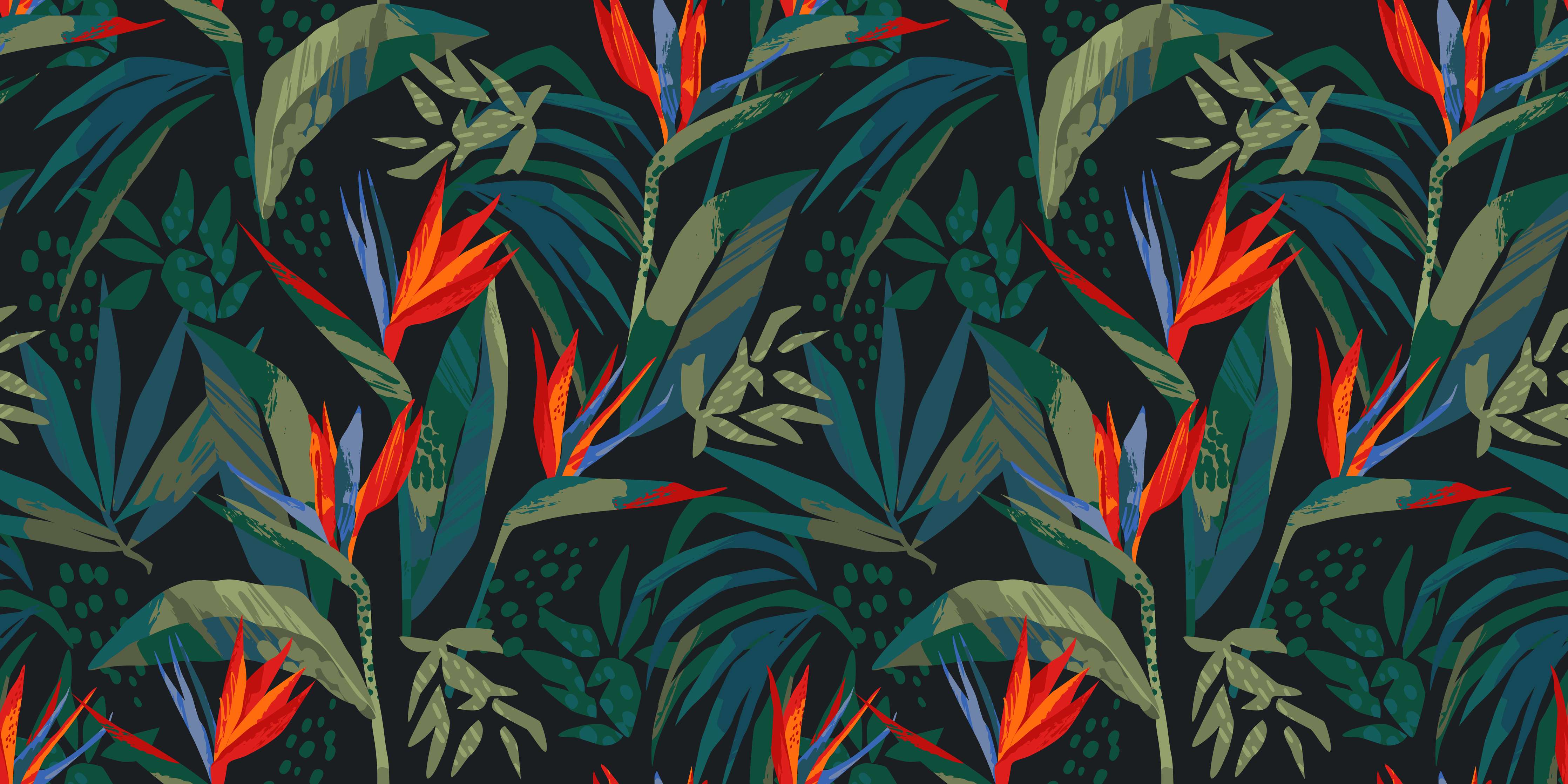 Kinderzimmer Wandgestaltung-Strelitzia Tropenwald-Motiv