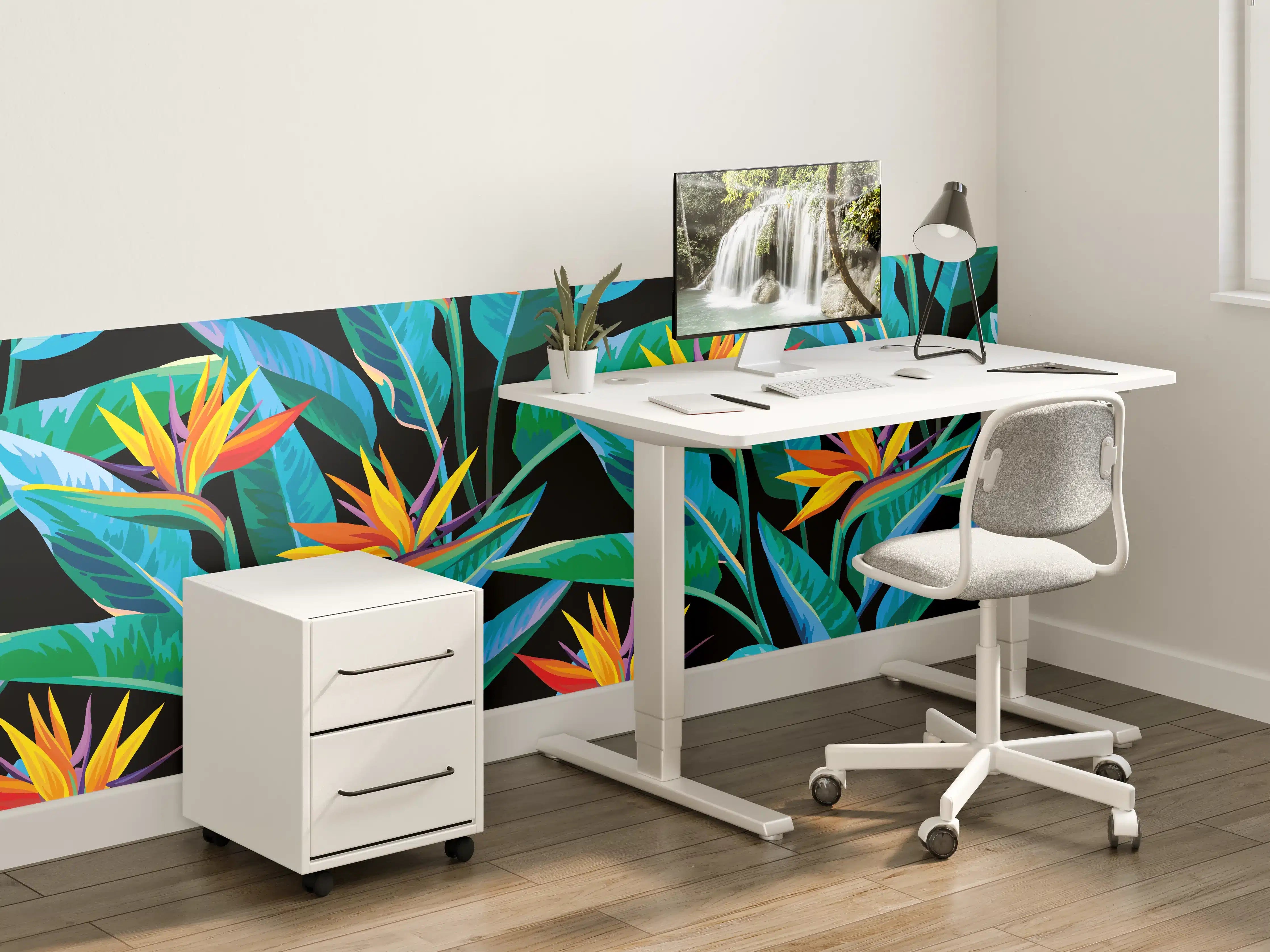 Kinderzimmer Wandgestaltung - Strelitzia Tropic Schwarz-Exotik