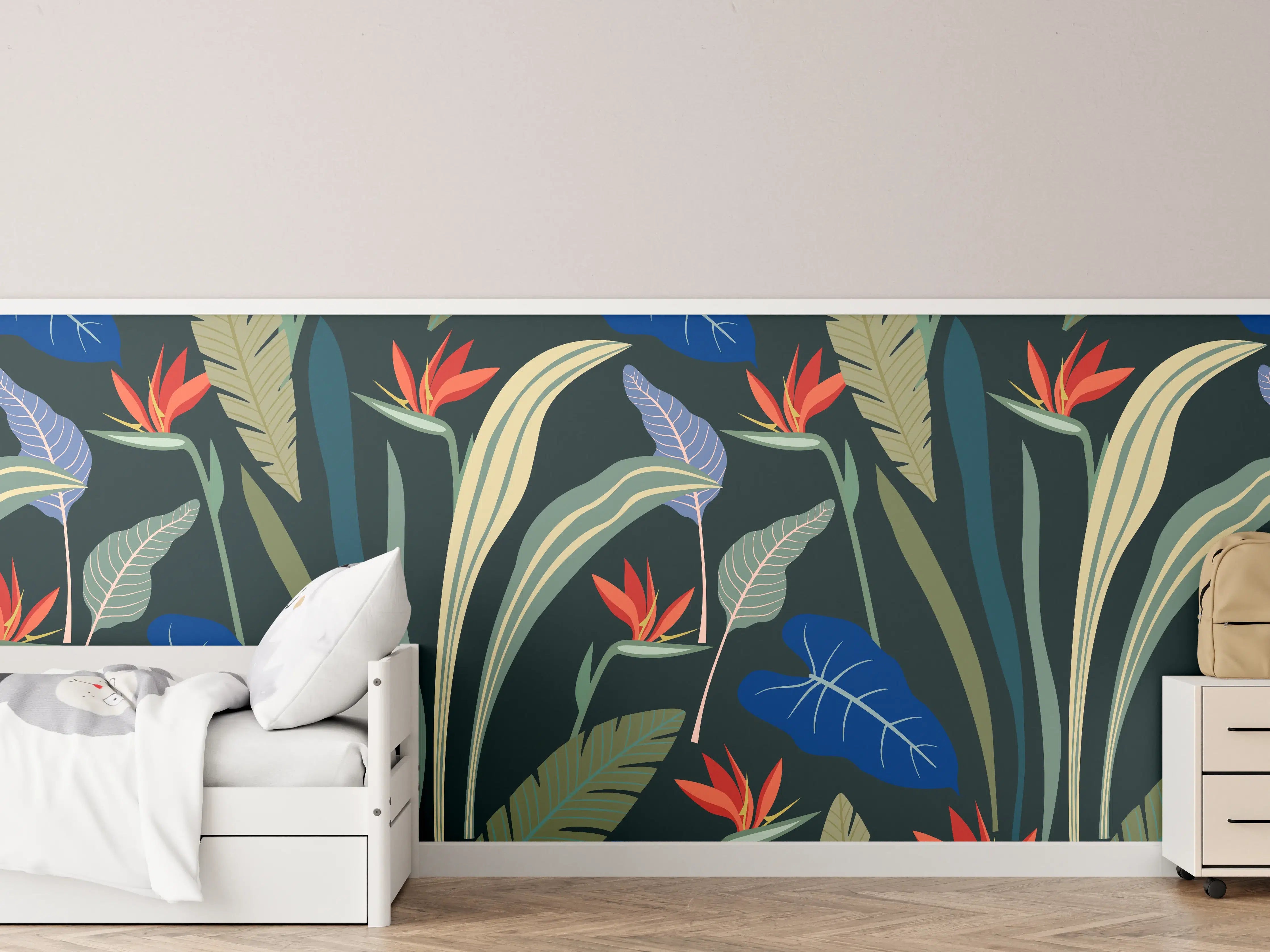 Kinderzimmer Wandgestaltung - Strelitzia Tropische Blütenpracht