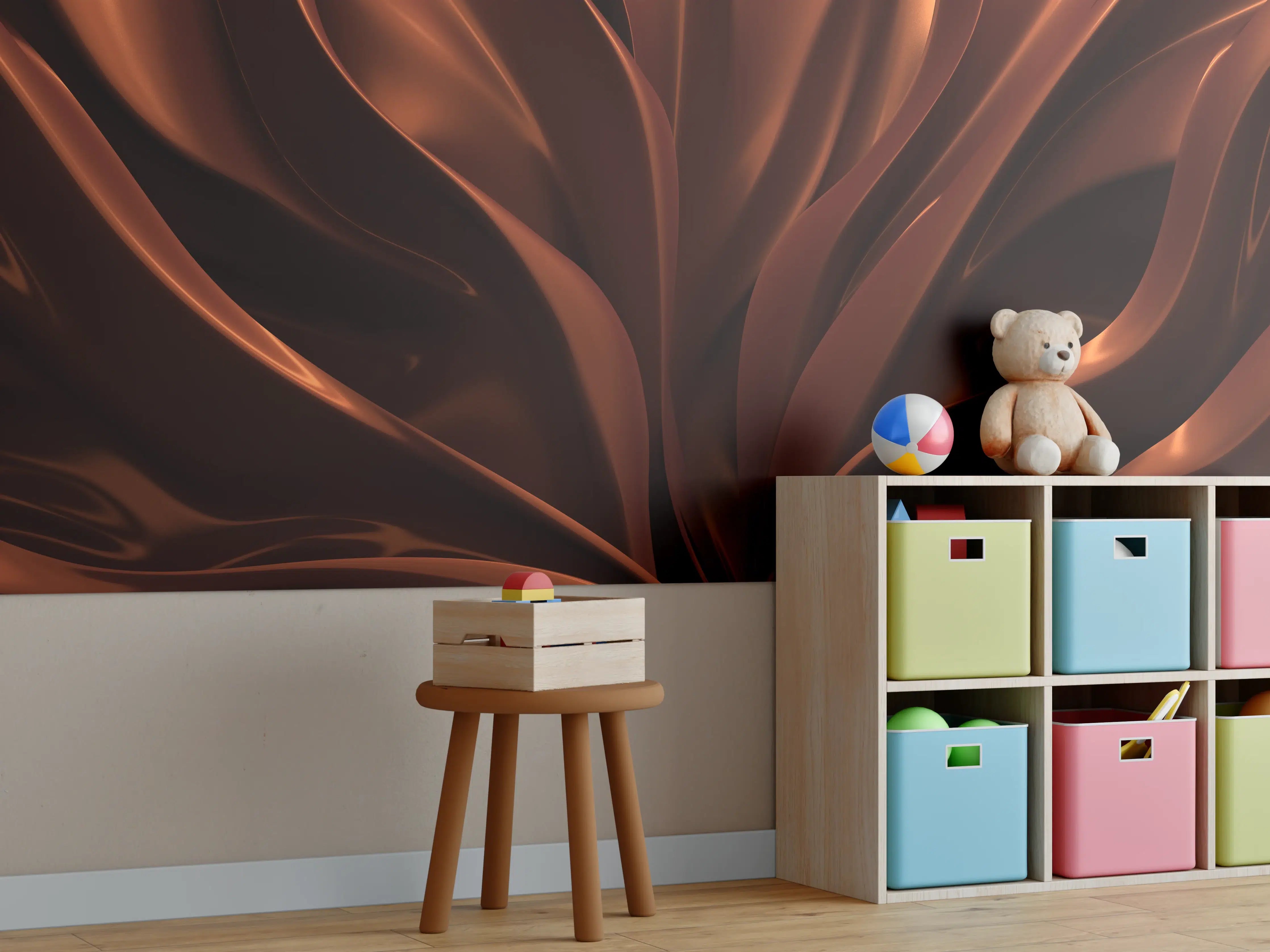 Kinderzimmer Wandgestaltung - Strömendes Schokoladen Muster