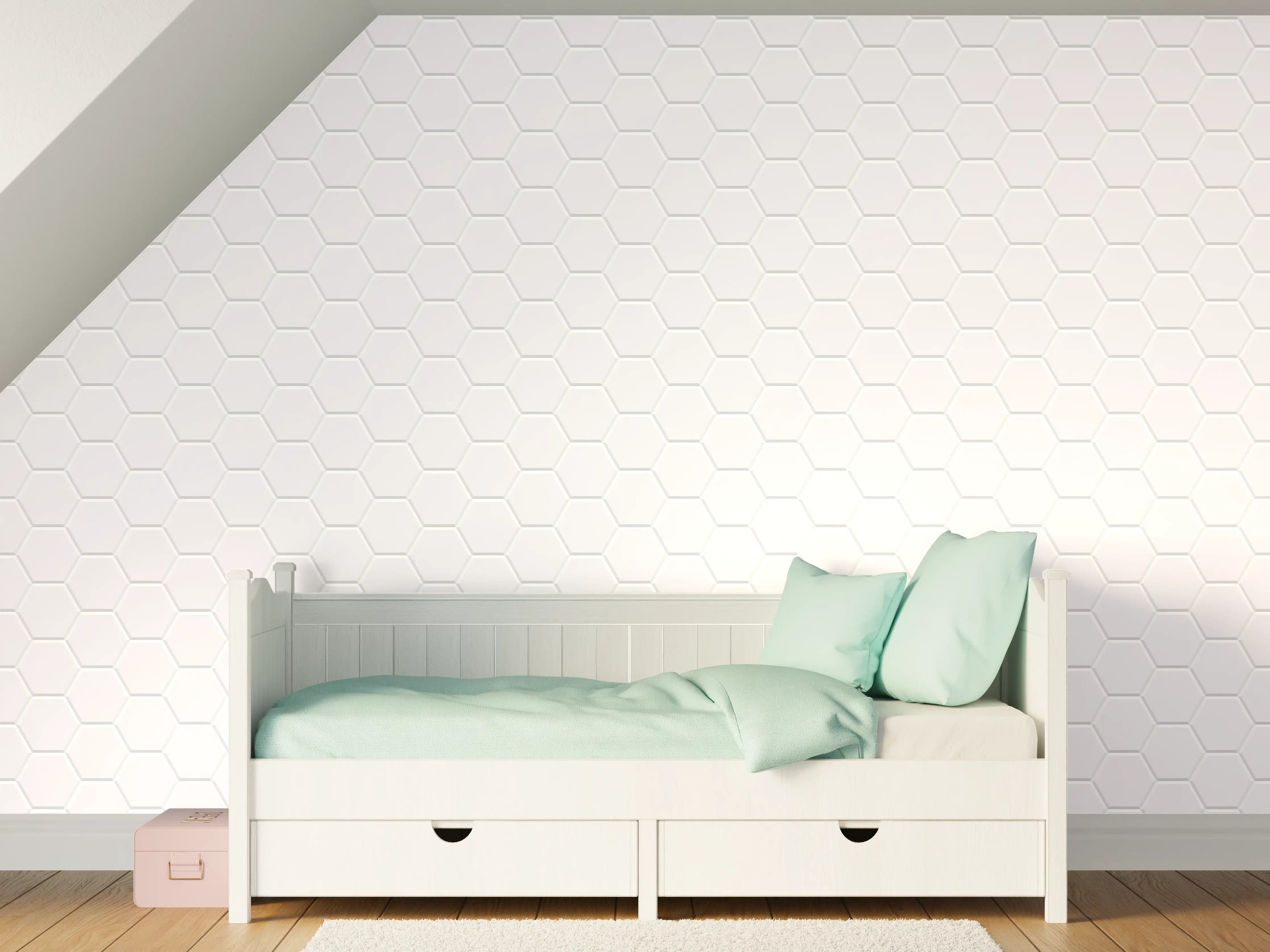 Kinderzimmer Wandgestaltung - Stylische Weiß-Grau Wandtextur