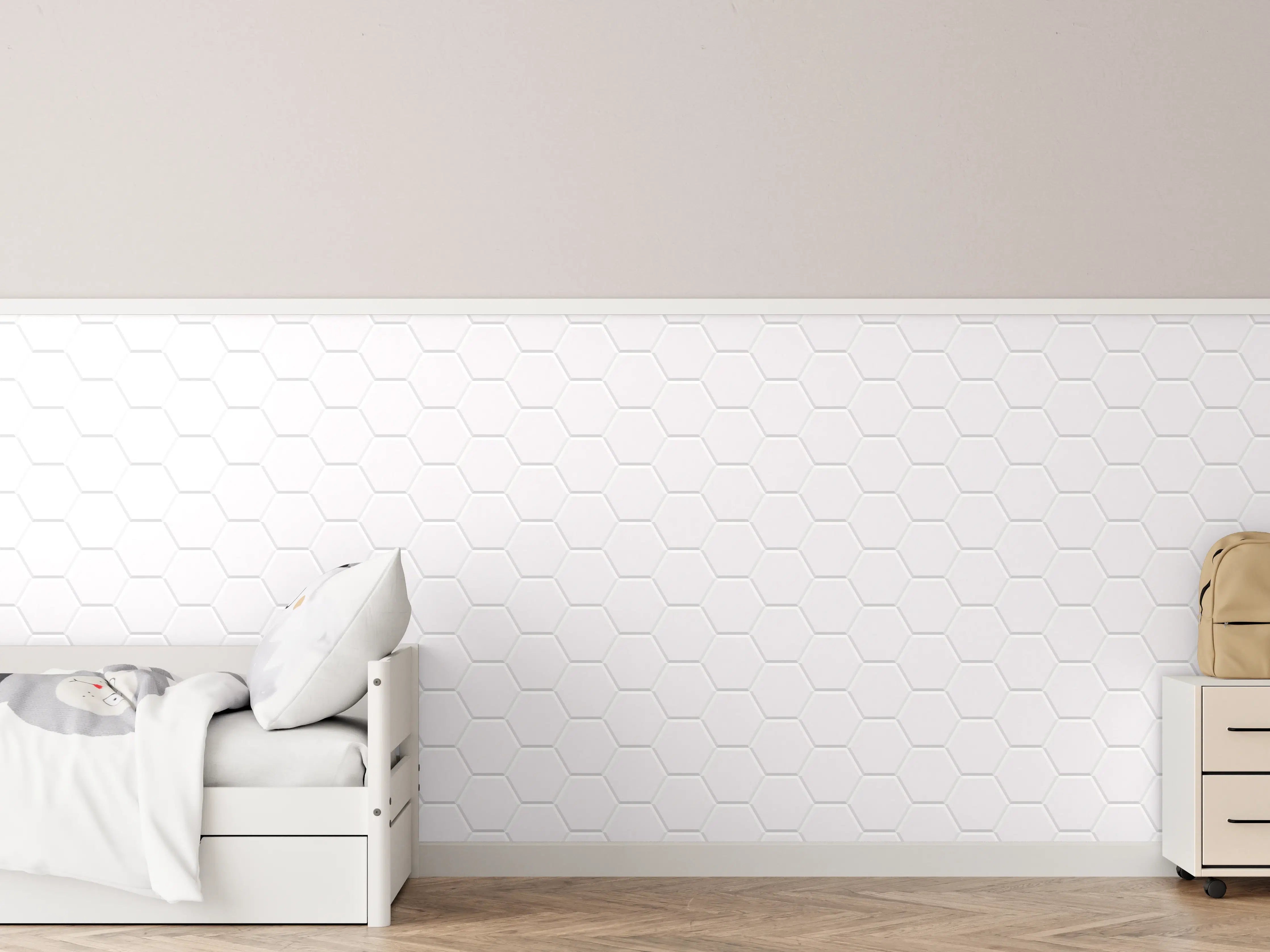 Kinderzimmer Wandgestaltung - Stylische Weiß-Grau Wandtextur