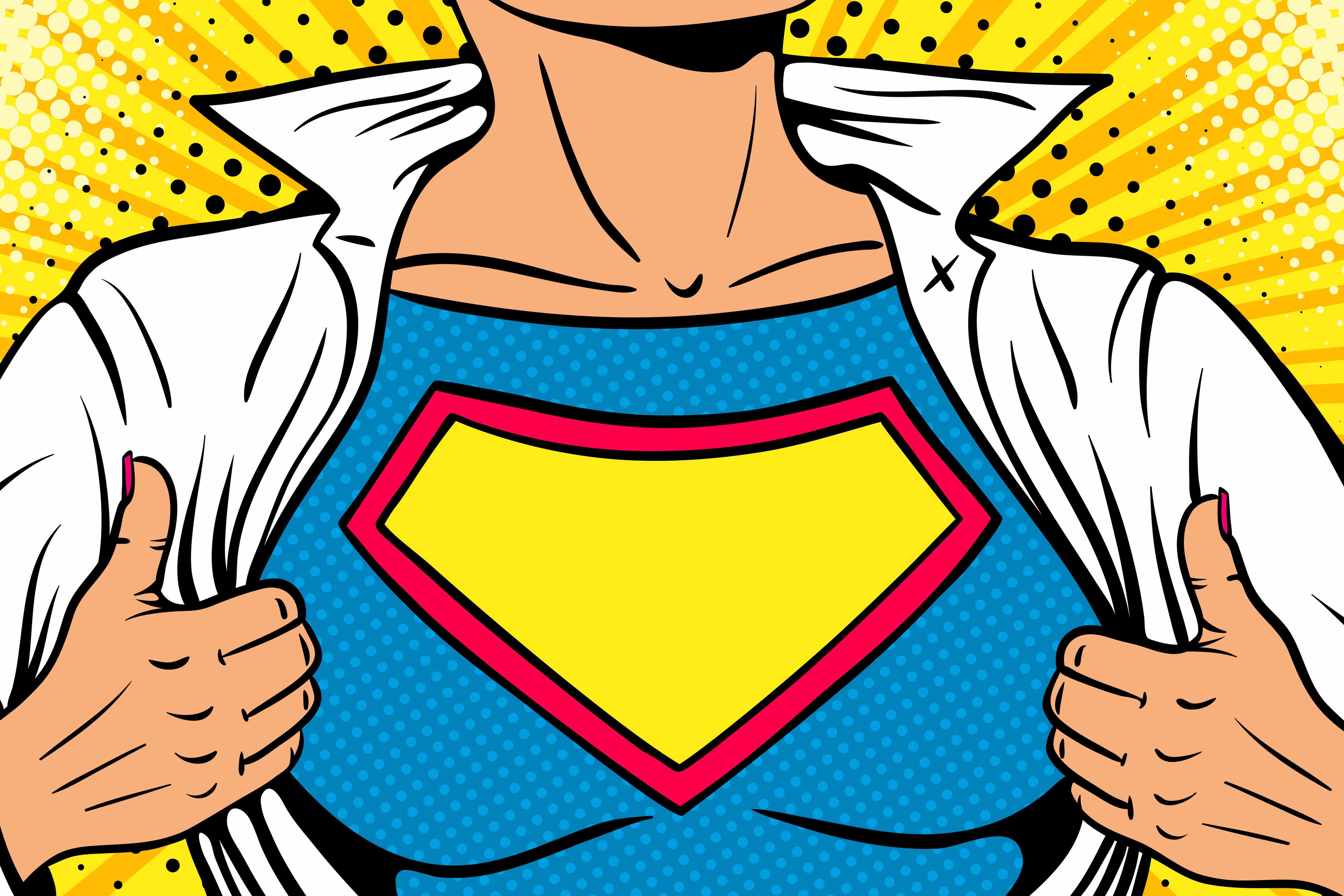 Kinderzimmer Wandgestaltung-Superhelden-Design in Pop-Art-Stil
