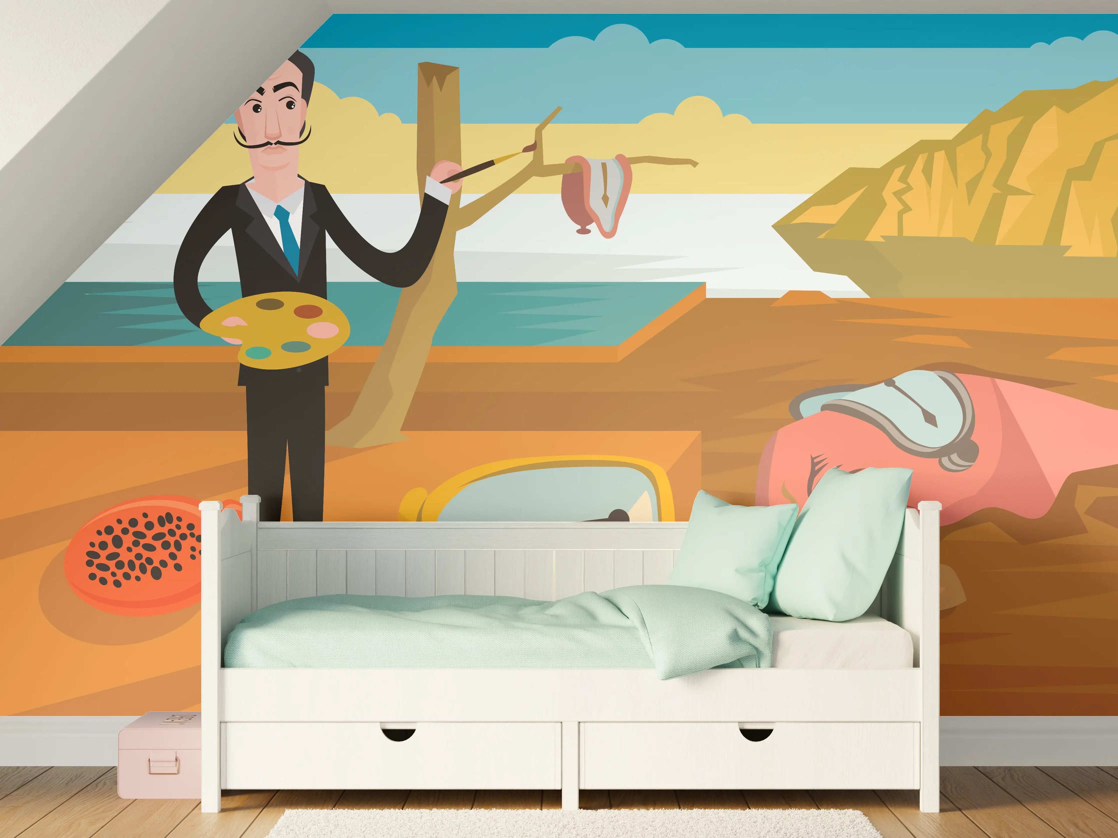 Kinderzimmer Wandgestaltung - Surrealismus Meeresblick Malerei