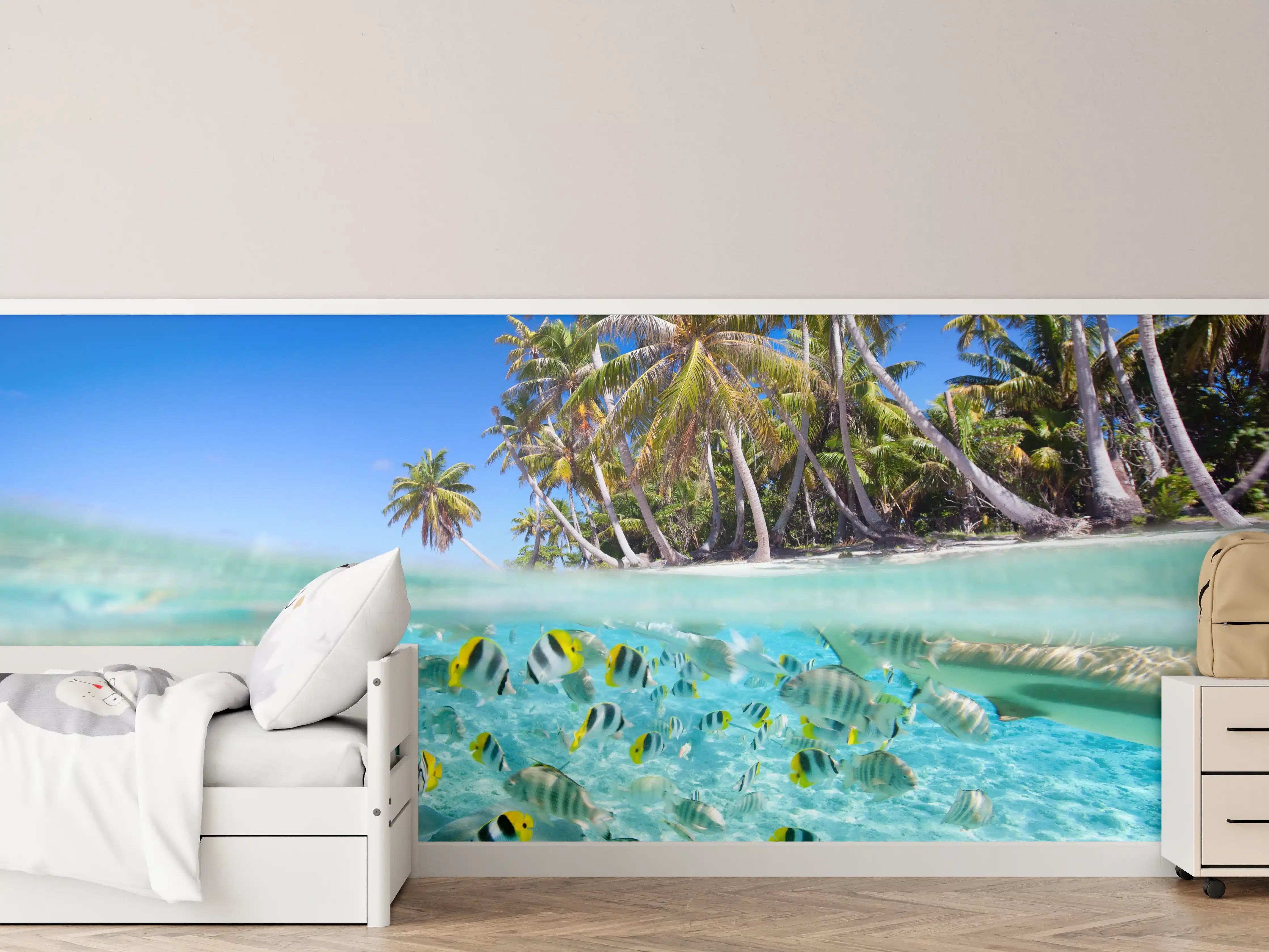 Kinderzimmer Wandgestaltung - Tahiti - über und unter Wasser