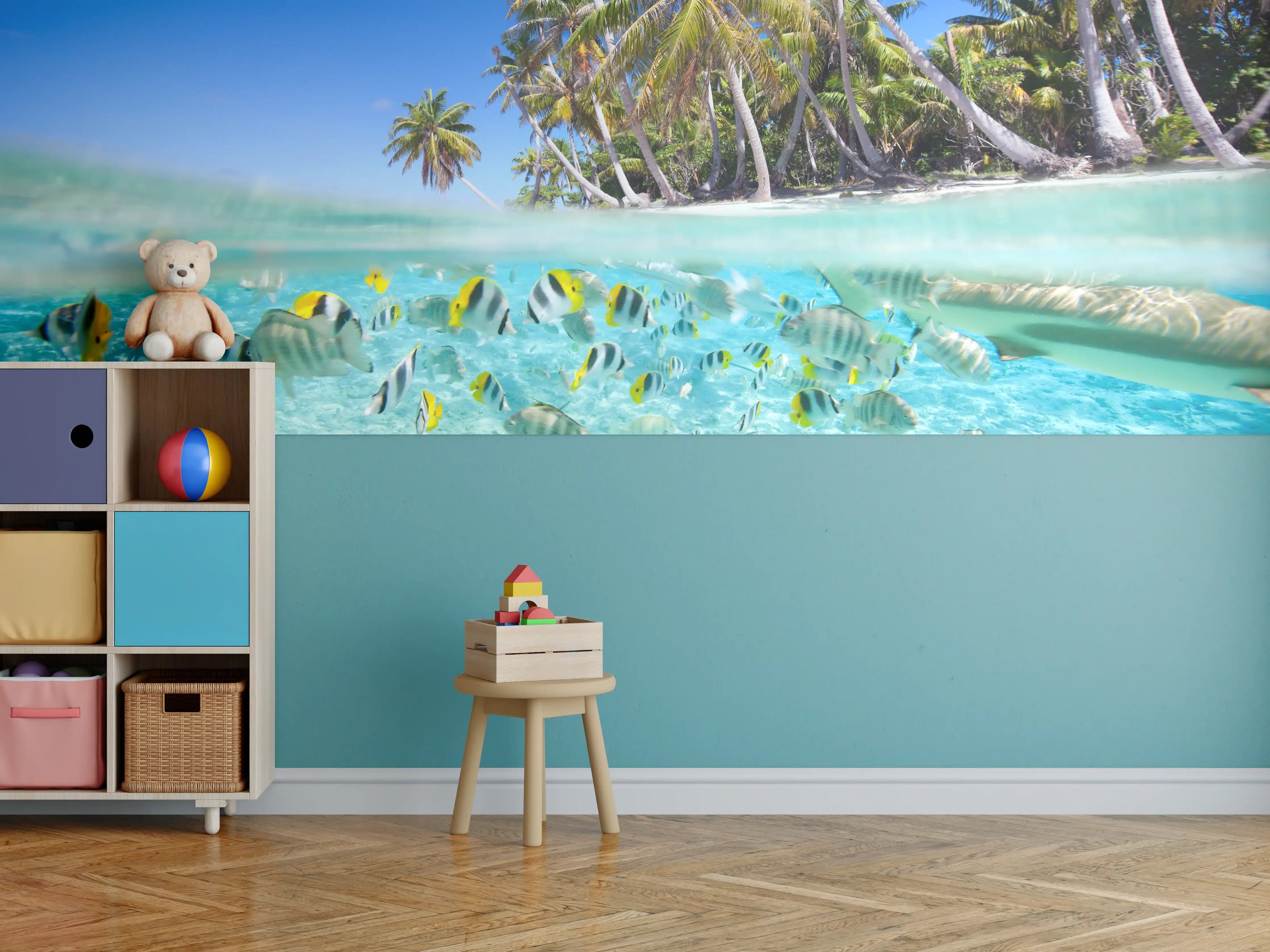 Kinderzimmer Wandgestaltung - Tahiti - über und unter Wasser