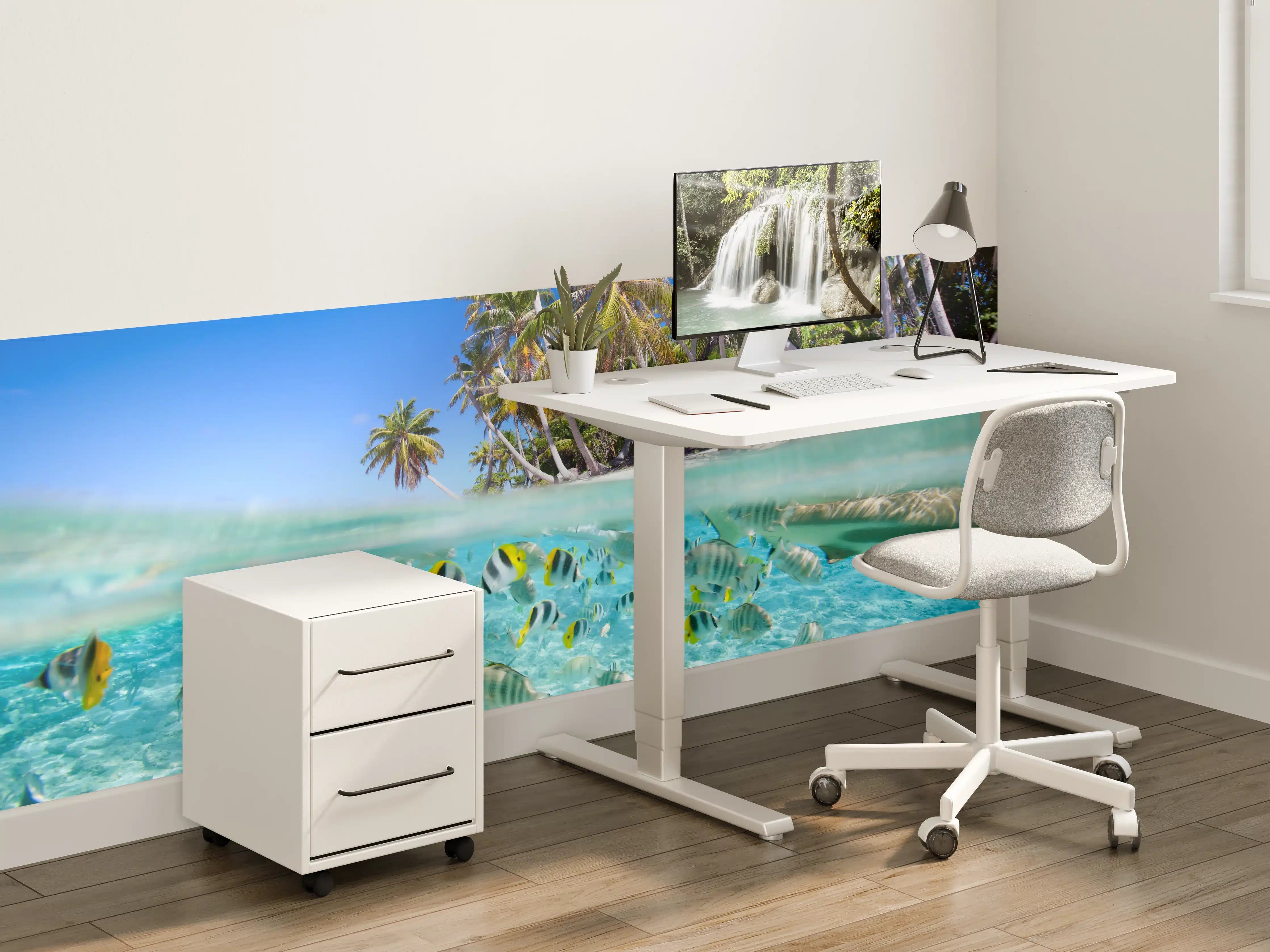 Kinderzimmer Wandgestaltung - Tahiti - über und unter Wasser