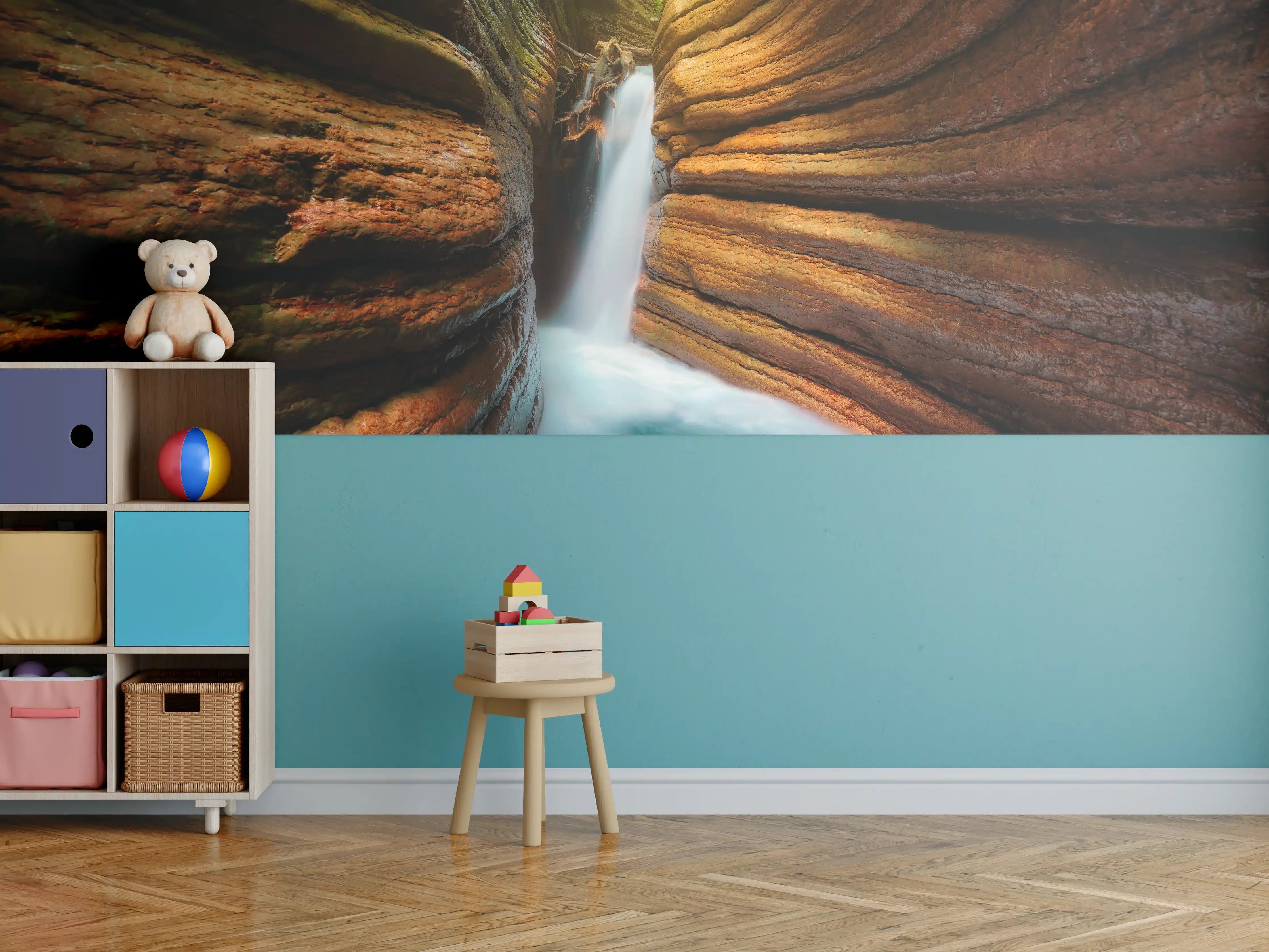 Kinderzimmer Wandgestaltung - Tauglebach Klamm Slot Canyon River in Austria