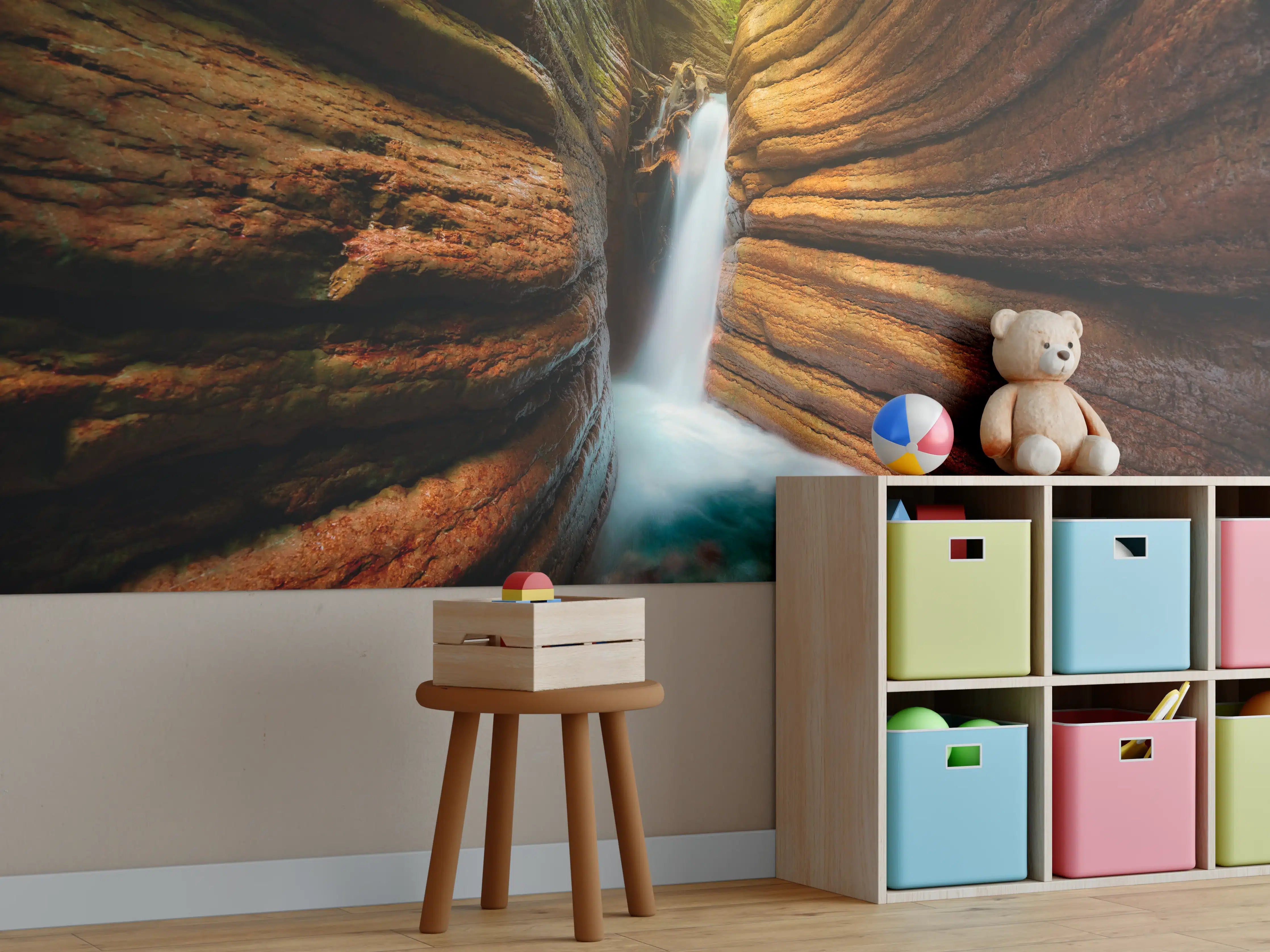Kinderzimmer Wandgestaltung - Tauglebach Klamm Slot Canyon River in Austria