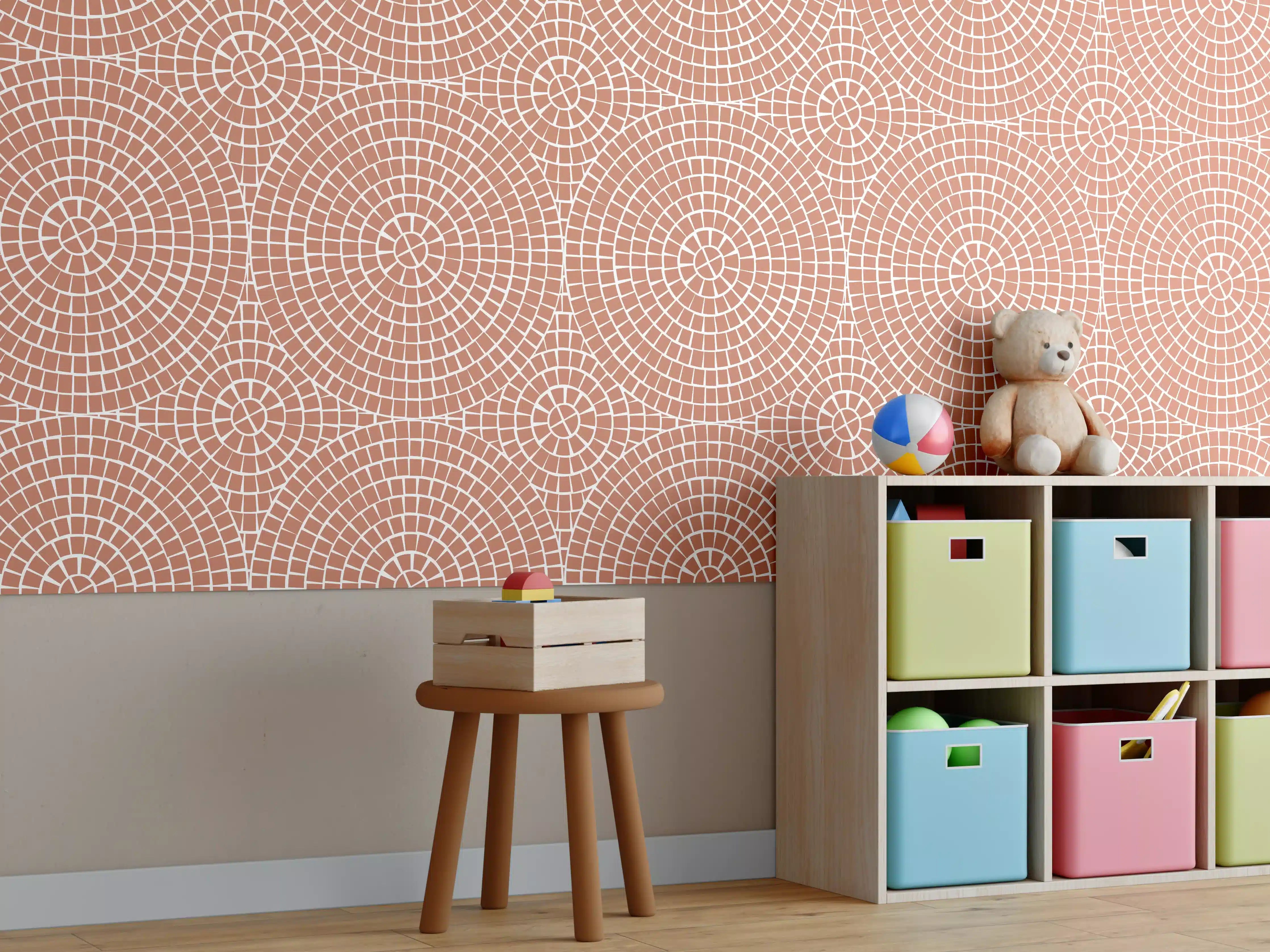 Kinderzimmer Wandgestaltung - Terrakotta-Mosaik für natürliche Eleganz
