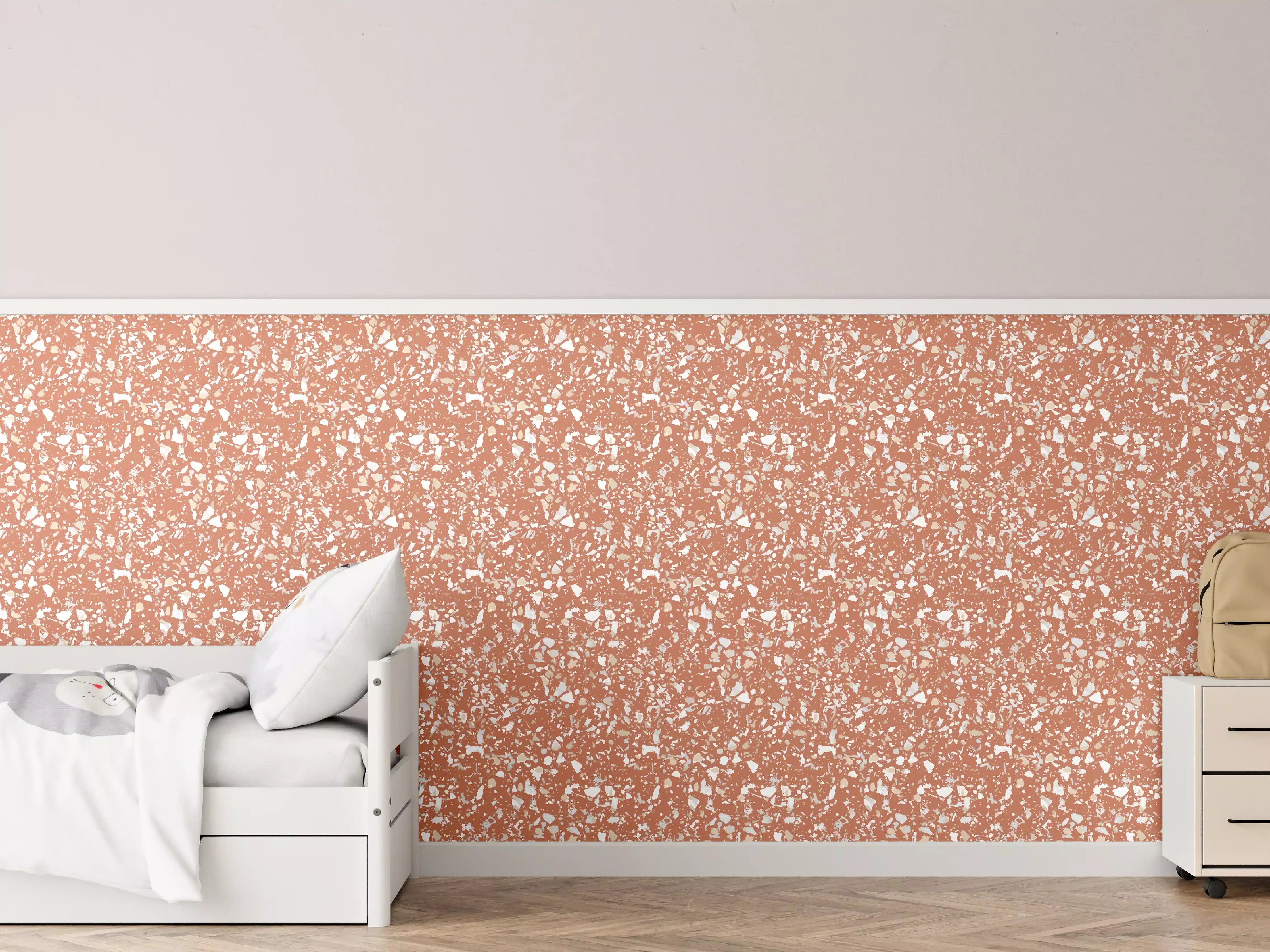 Kinderzimmer Wandgestaltung - Terrazzo-Terracotta-Design